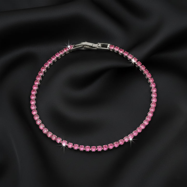 Pink Crystal Tennis Bracelet GWB -58