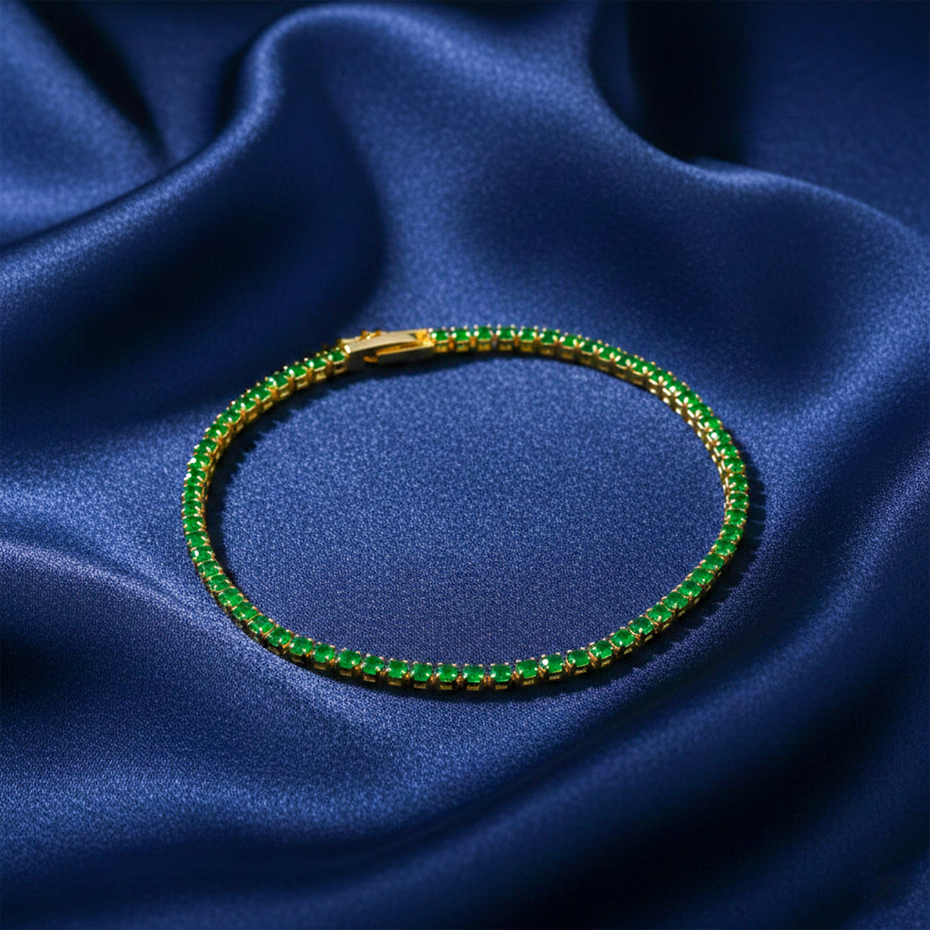 Emerald Glow Tennis Bracelet GWB -68
