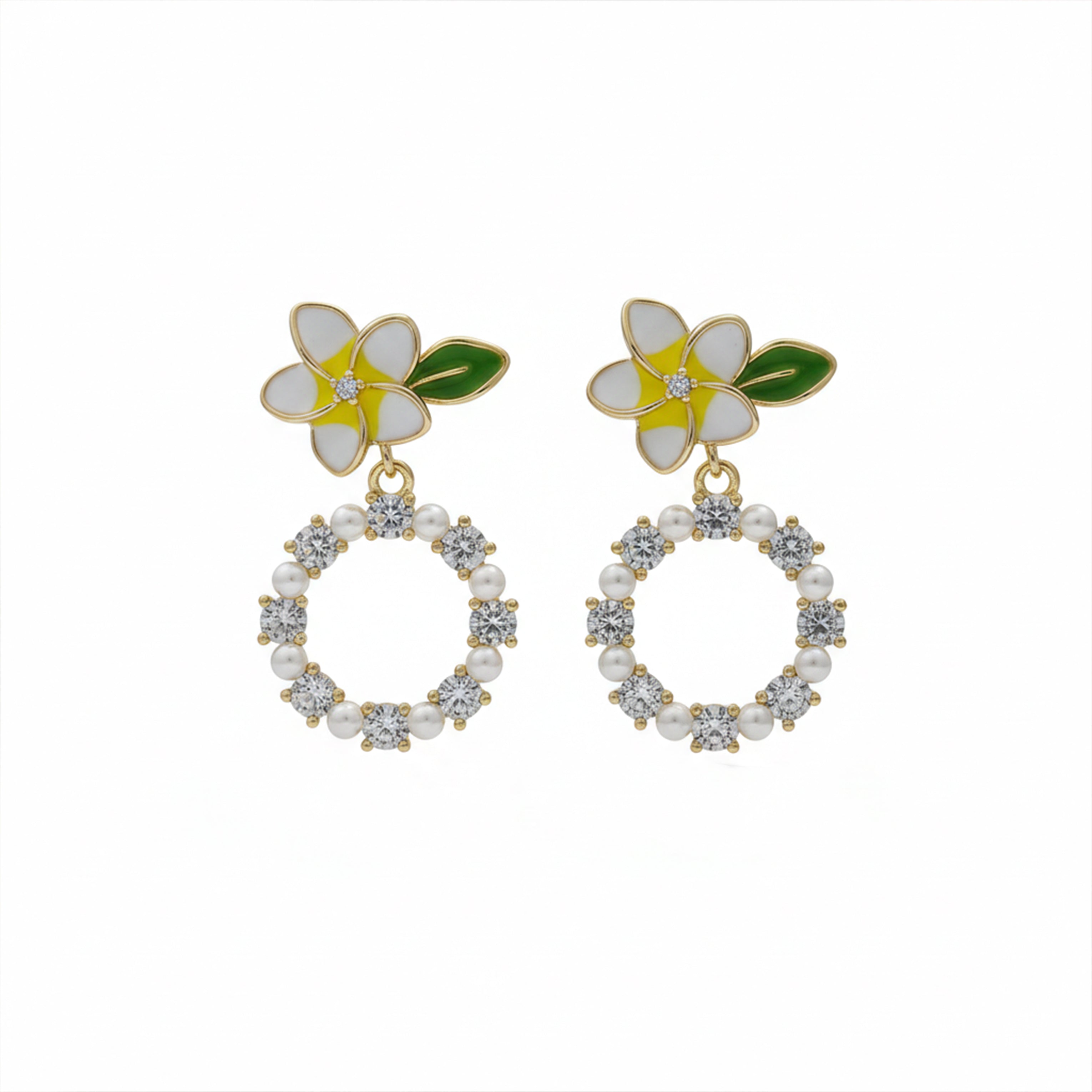 Floral Hoop Earrings GWE -133