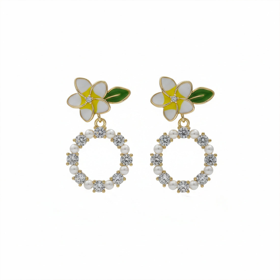 Floral Hoop Earrings GWE -133