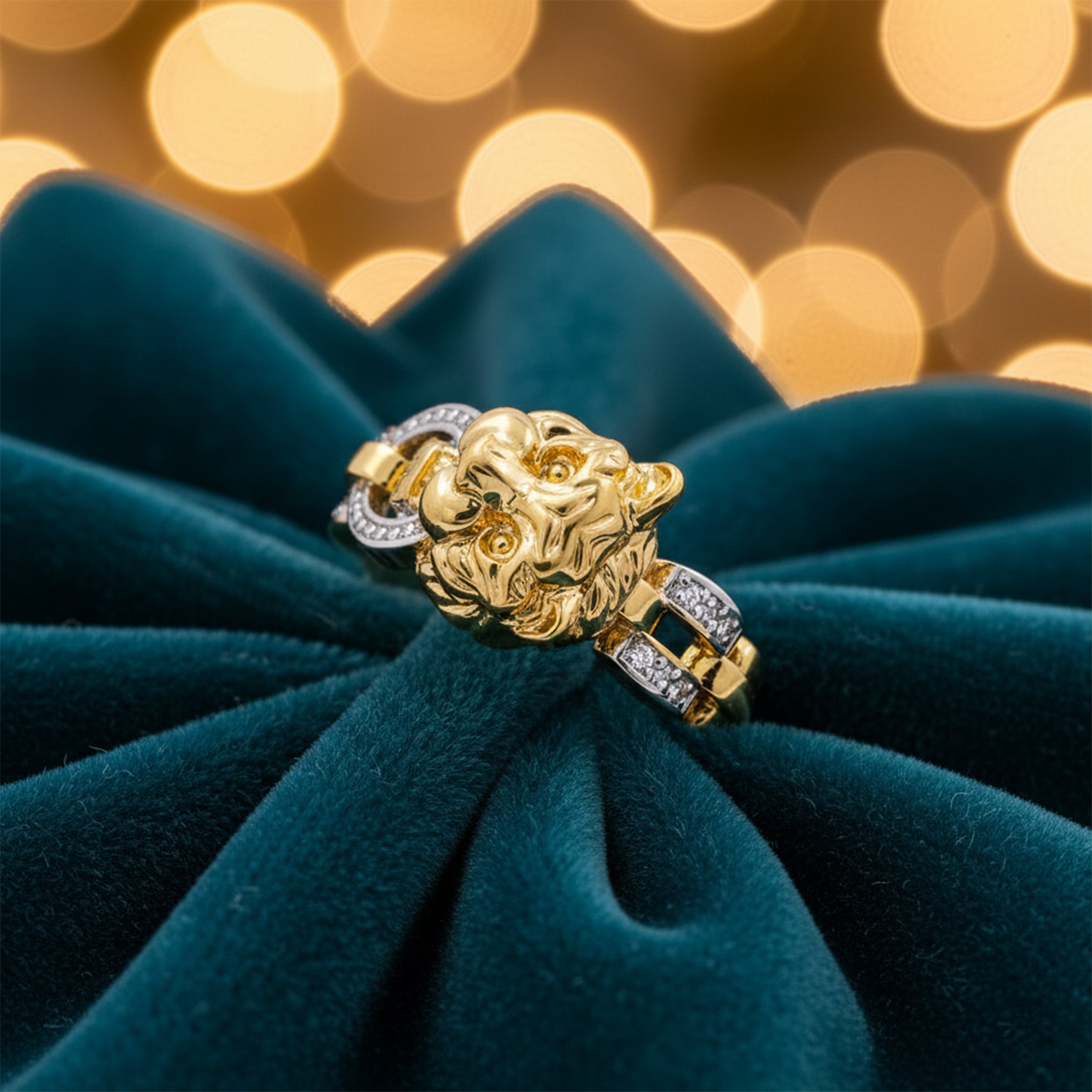 Regal Tiger Link Gold Statement Ring GMR -25