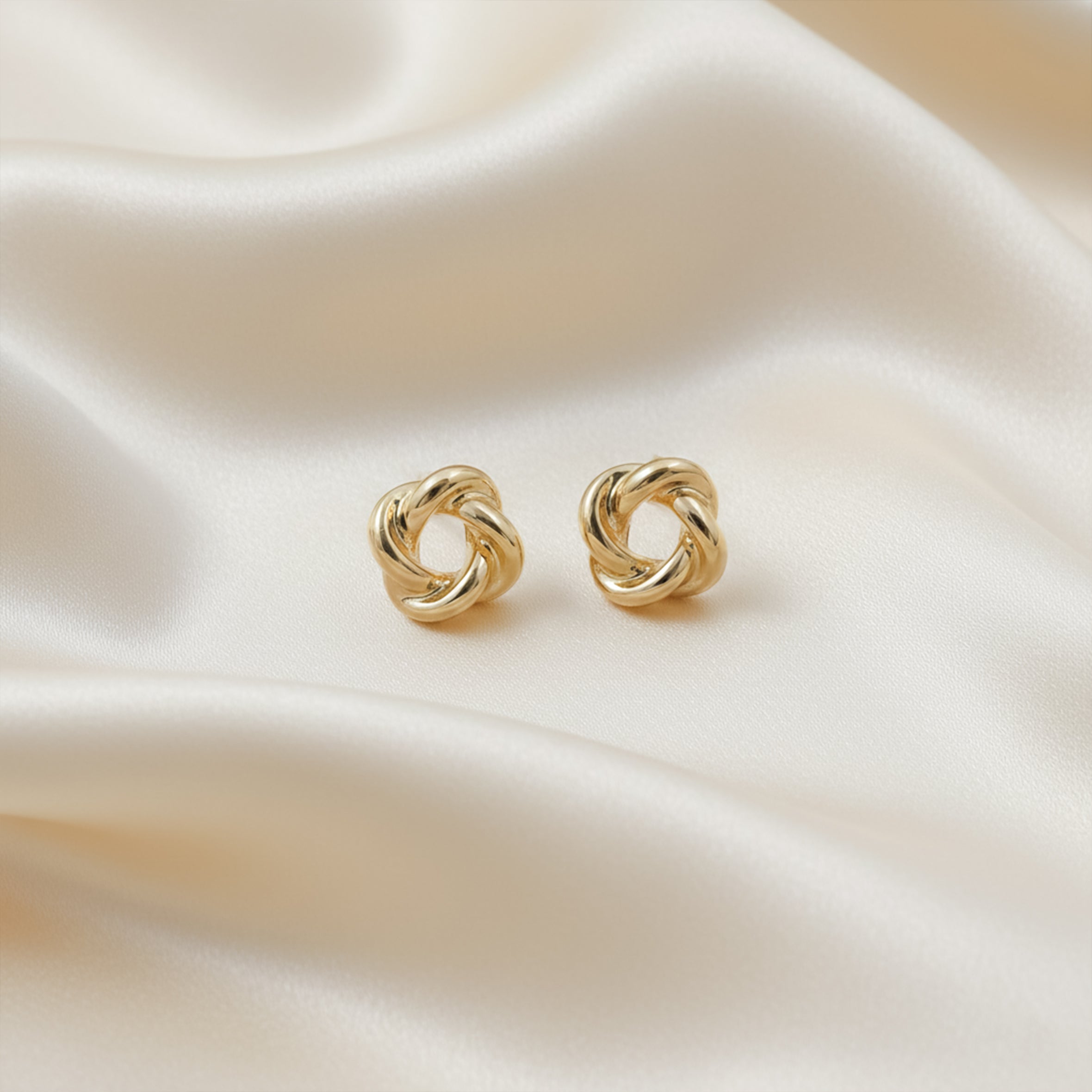 Infinity Knot Gold Stud Earrings GWE -54
