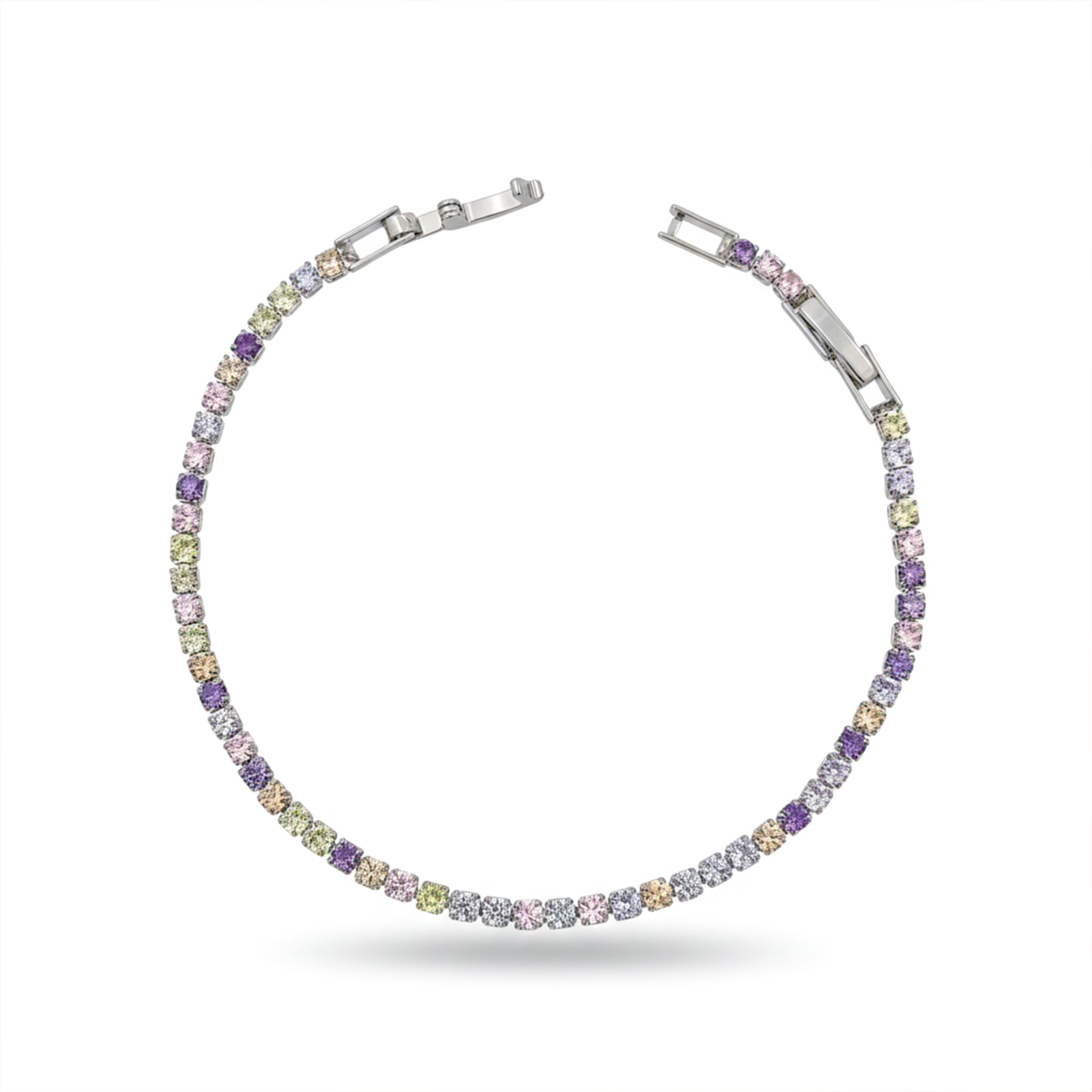Rainbow Crystal Tennis Bracelet GWB -65