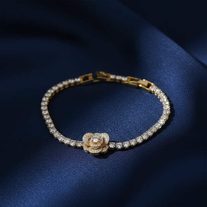 Golden Blossom Tennis Bracelet GWB -79