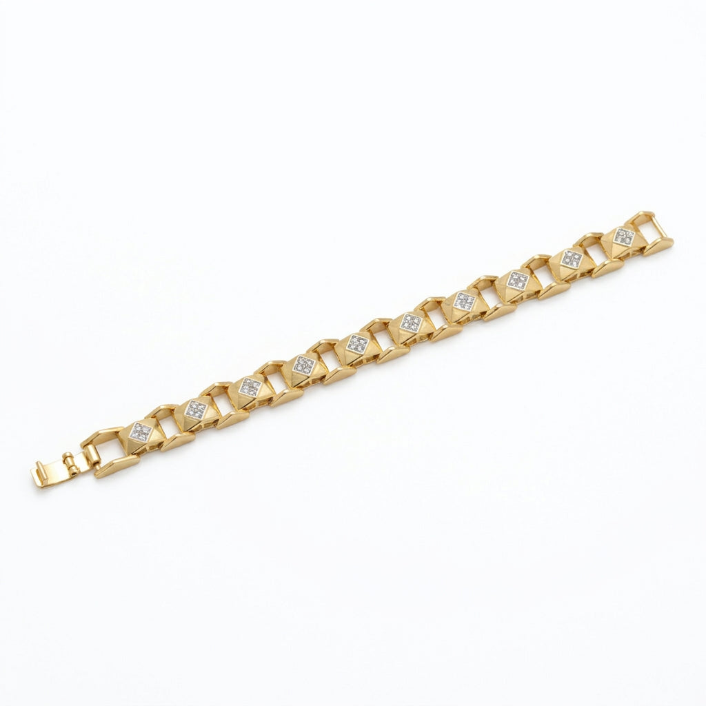 Gold-Tone Geometric Men’s Bracelet GMB -1