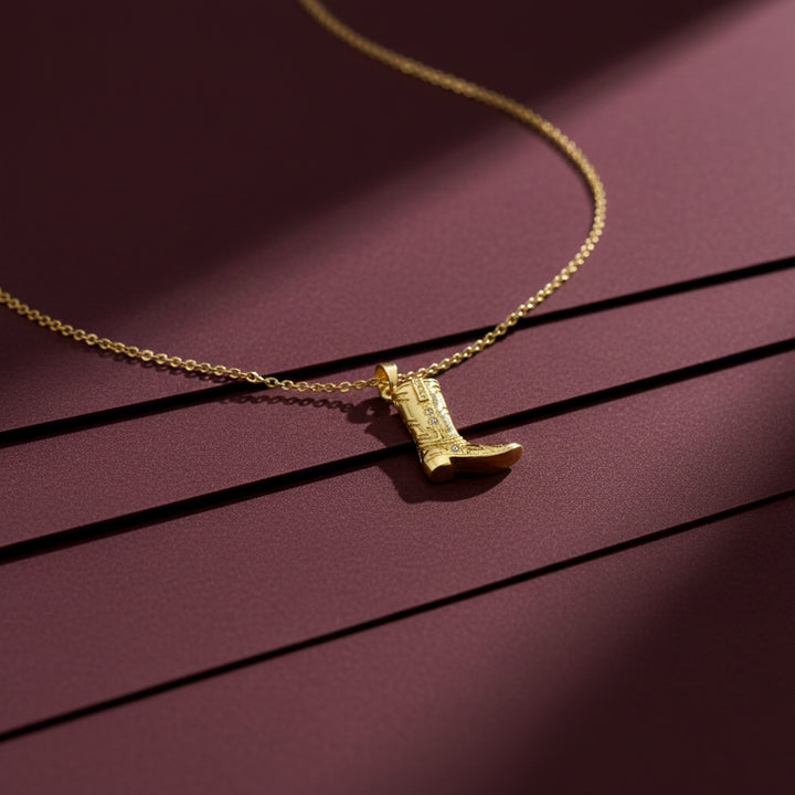 Cowboy Boot Pendant Necklace GWN -156