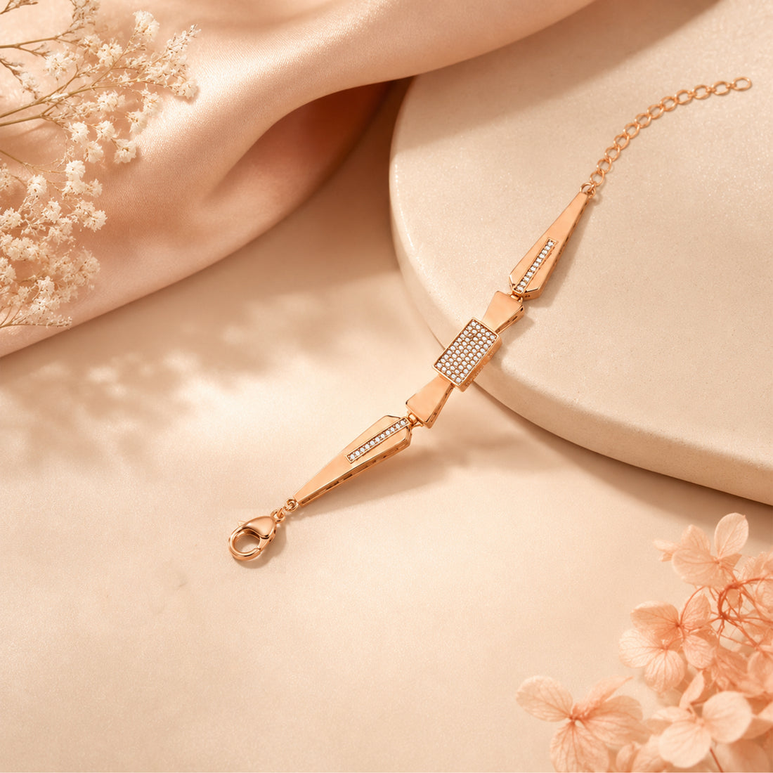 Trendy Rose Gold Crystal Bracelet GWB -171
