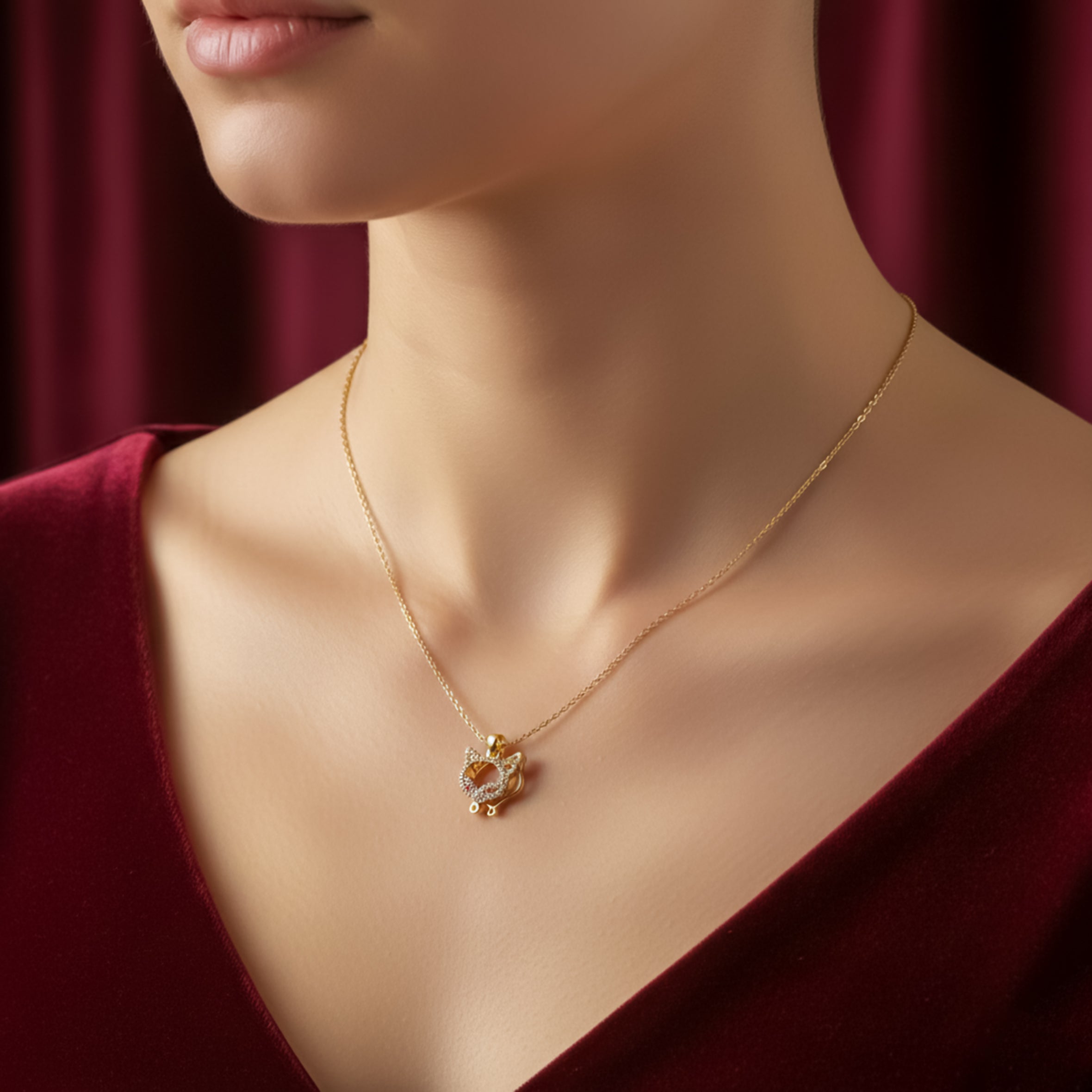Dual Cat Neckless GWN -122