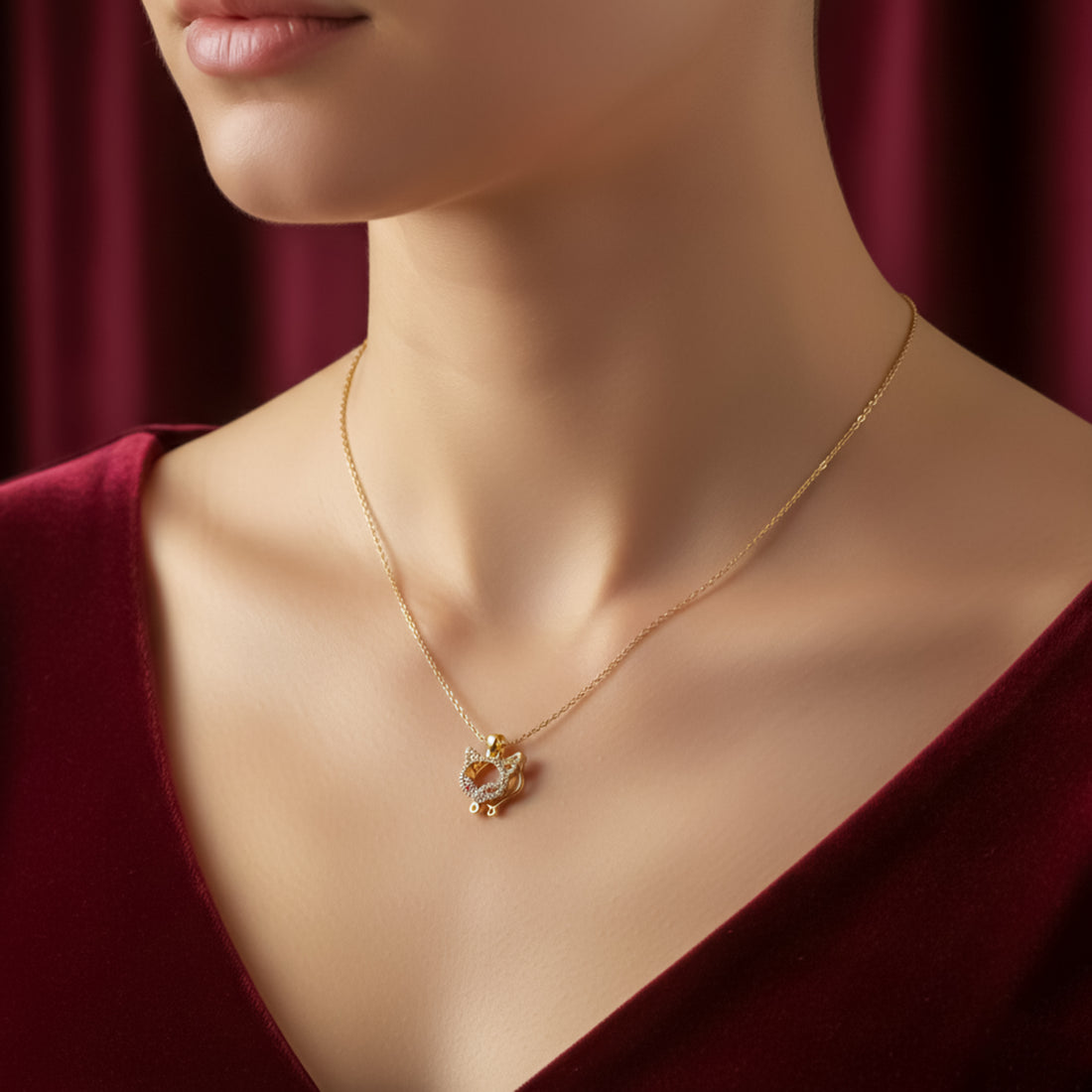 Dual Cat Neckless GWN -122