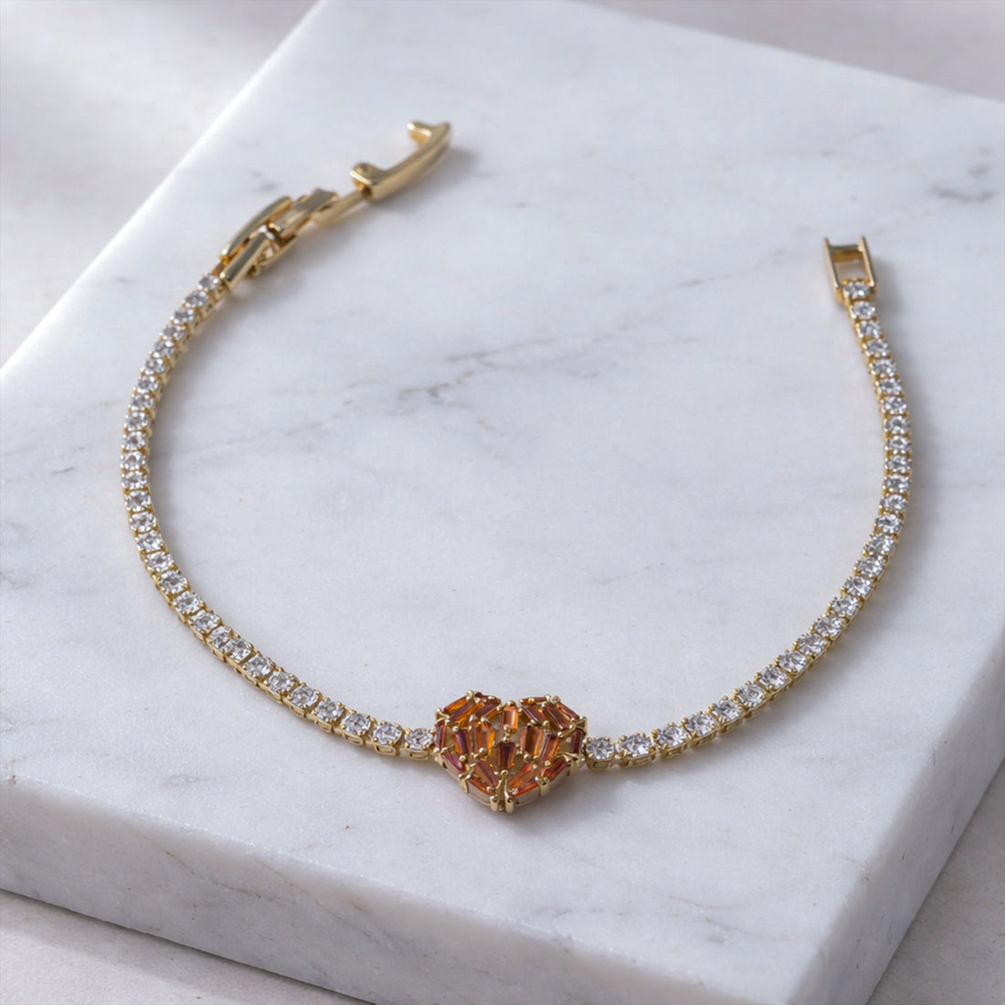 Radiance Heart Crystal Tennis Bracelet GWB -99