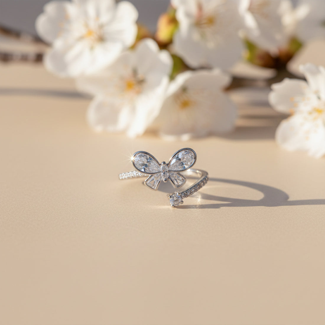 Crystal Flutter Butterfly Wrap Ring GWE -32