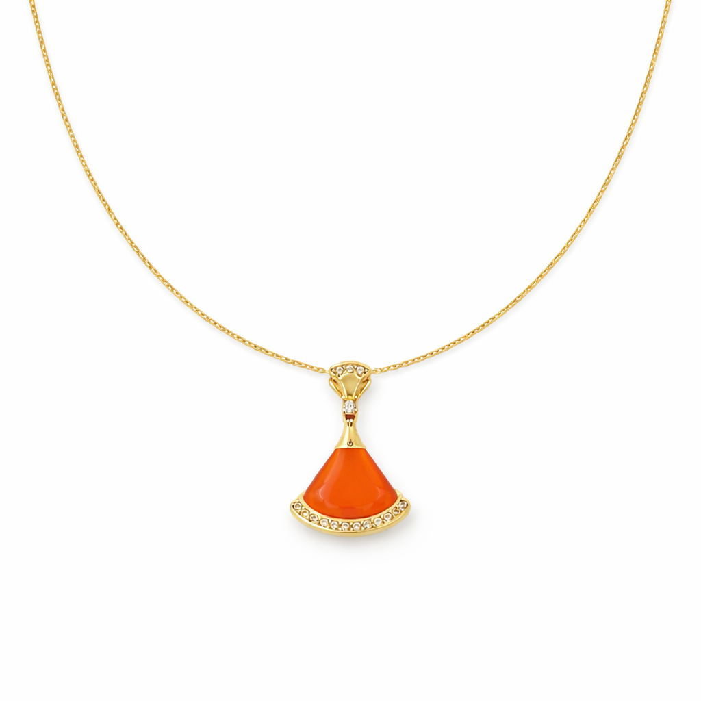 Sunset Fan Pendant Necklace GWN -159