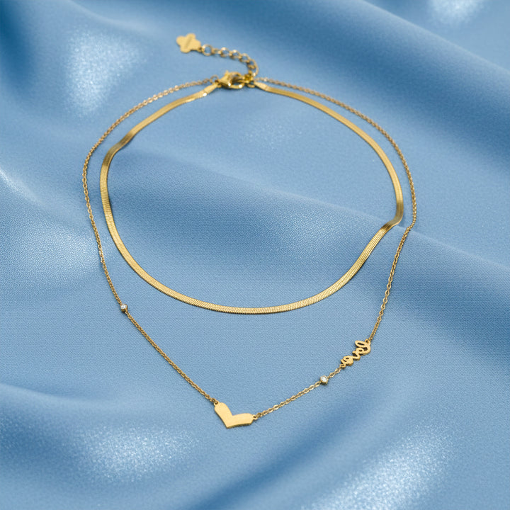 Layered Love Heart Necklace GWN -118