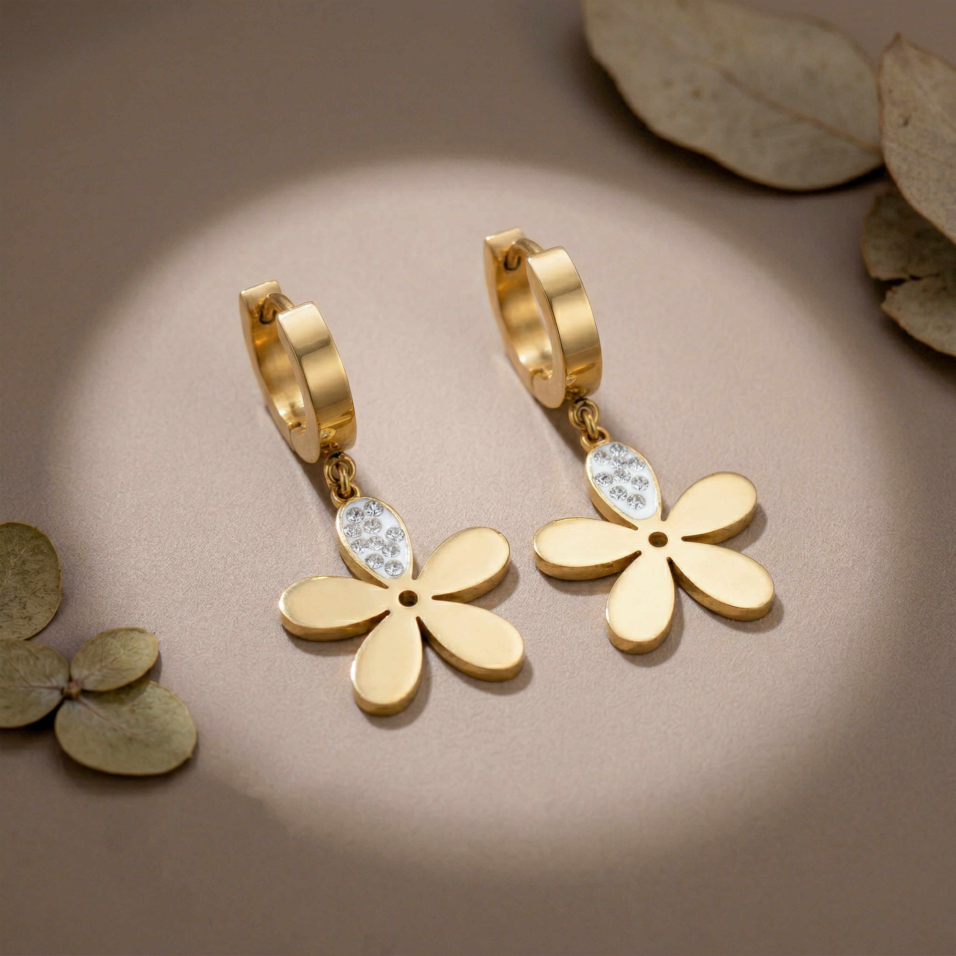 Golden Bloom Drop Hoops GWE -79