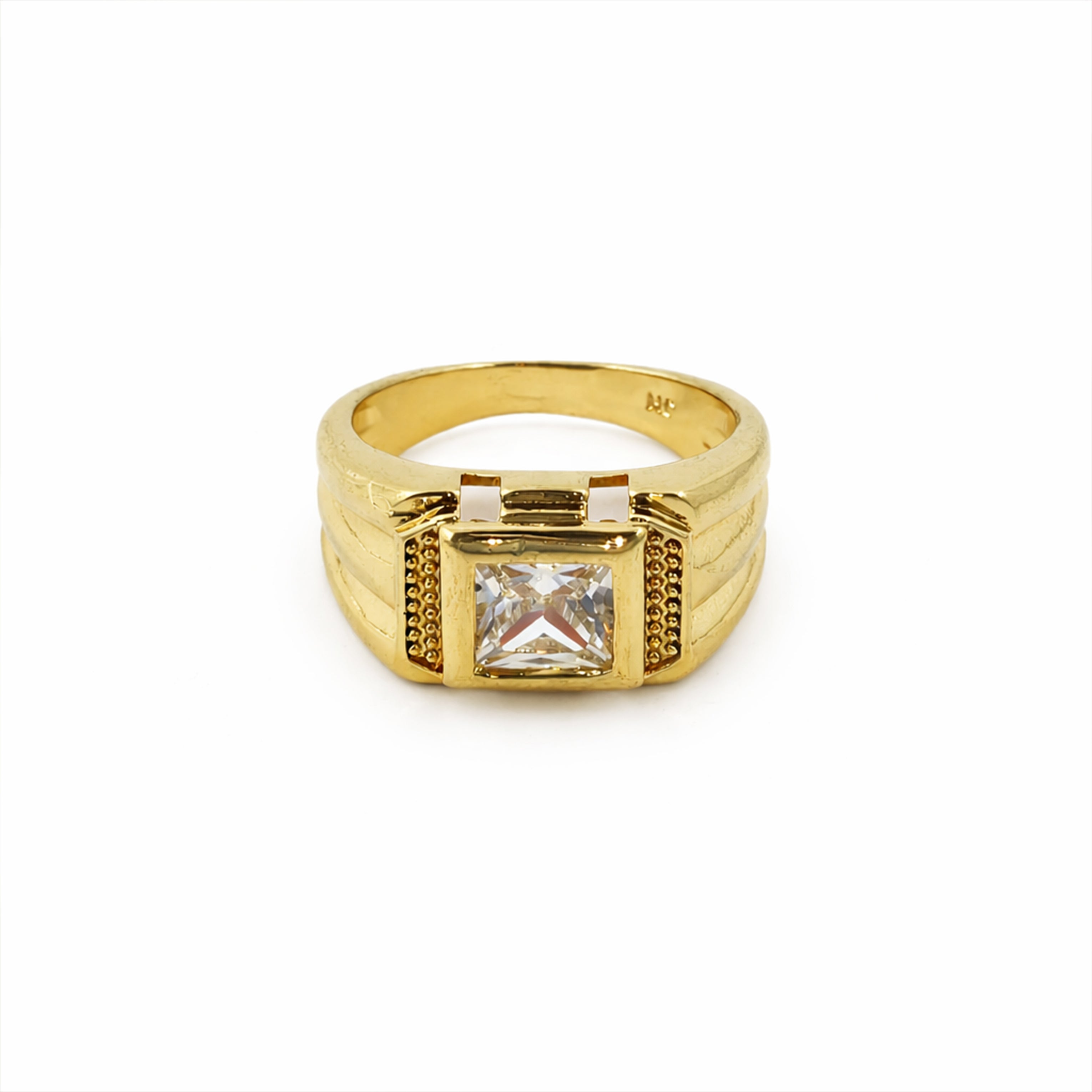 Royal Square Crown Gold Ring GMR -23