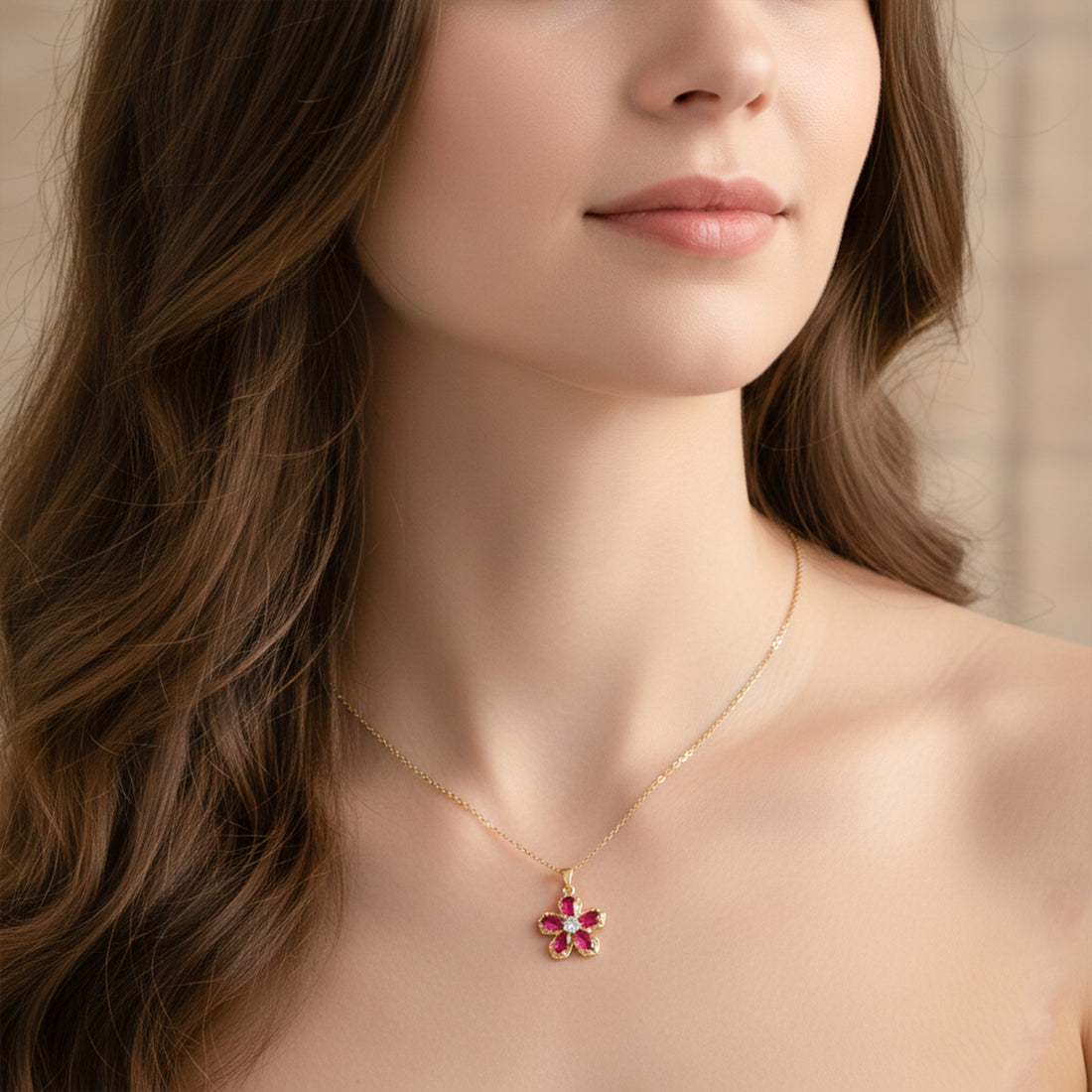 Diamond Center Pendant Necklace GWN -98