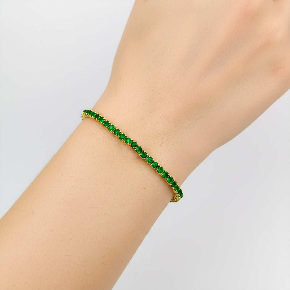Emerald Glow Tennis Bracelet GWB -68