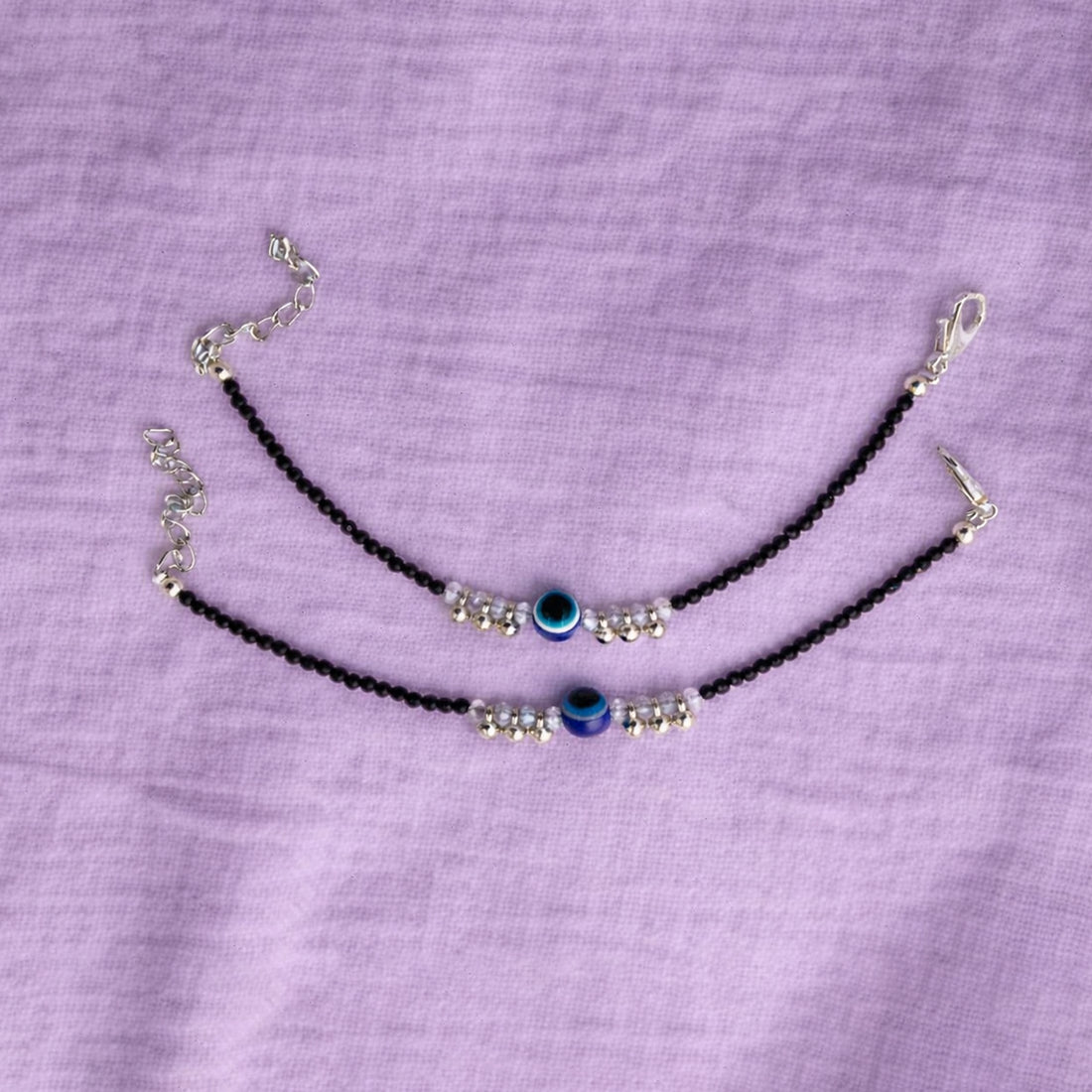 Black Beaded Nazar Protection Bracelet GBB -6