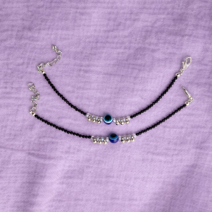 Black Beaded Nazar Protection Bracelet GBB -6