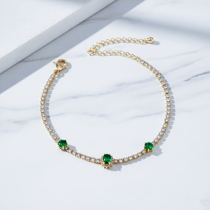 Emerald Grace Crystal Tennis Bracelet GWB -104
