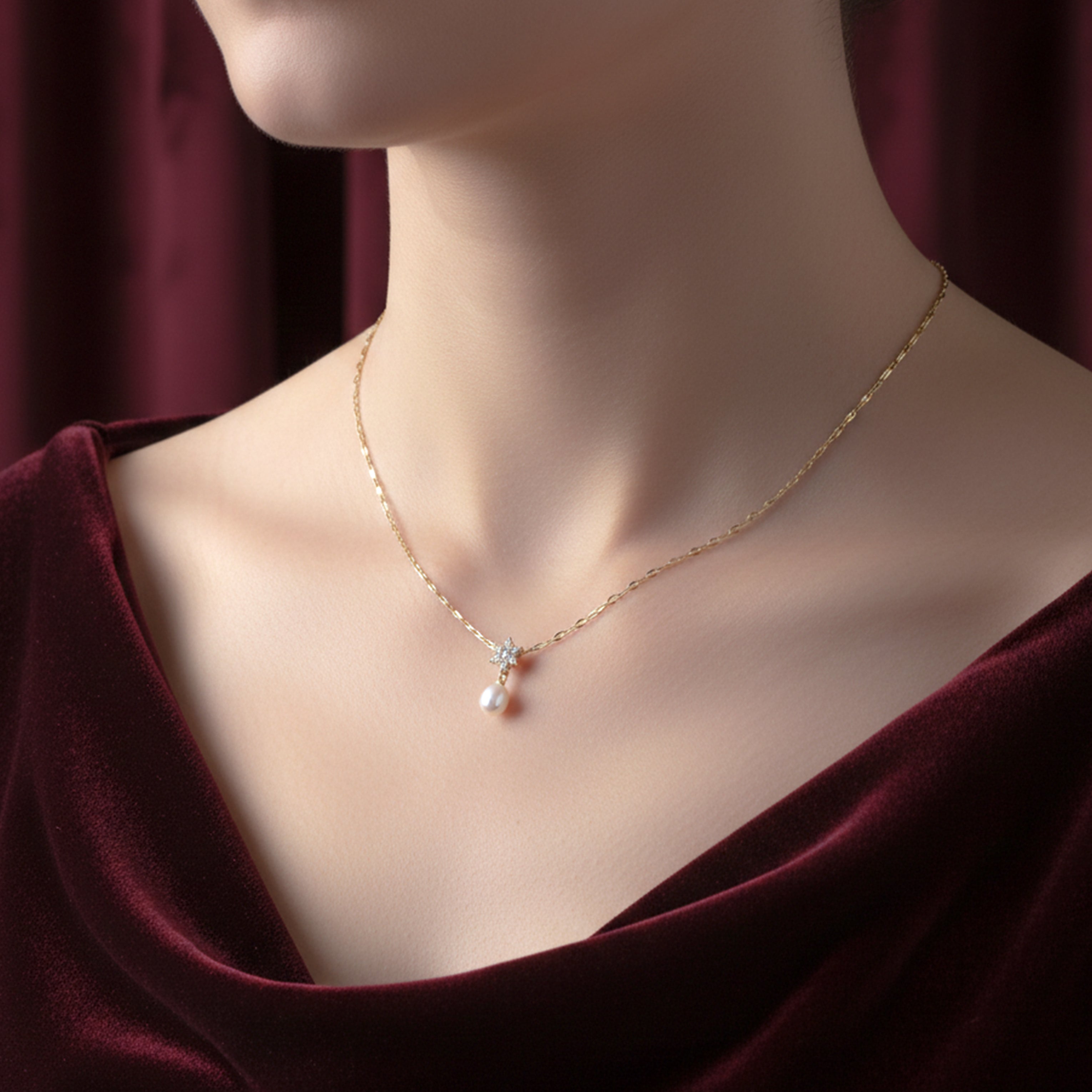 Elegant Gold Pearl Pendant GWN -37