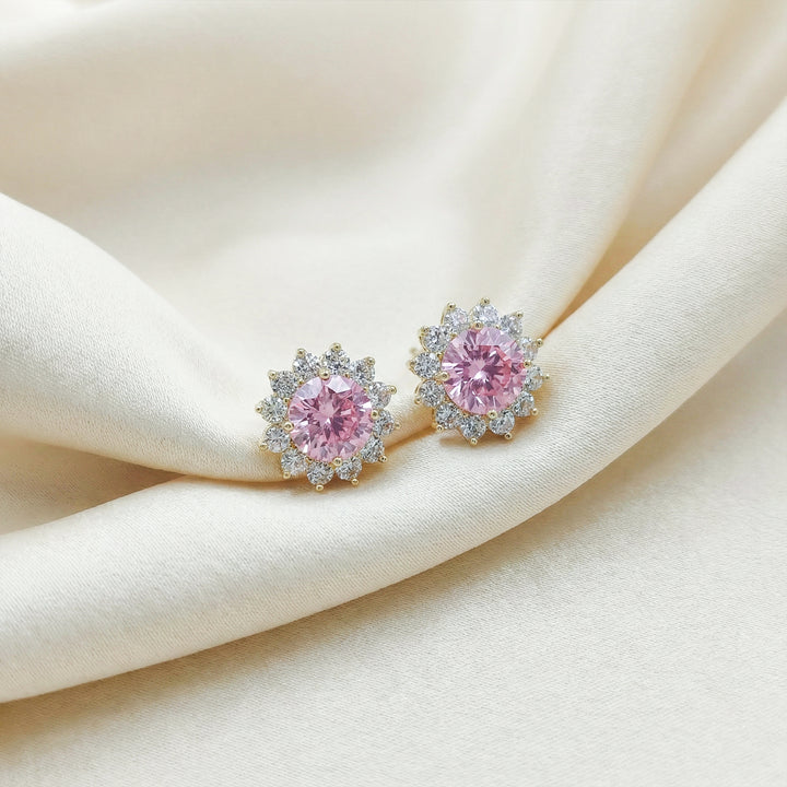 Blush Radiance Halo Stud Earrings GWE -73