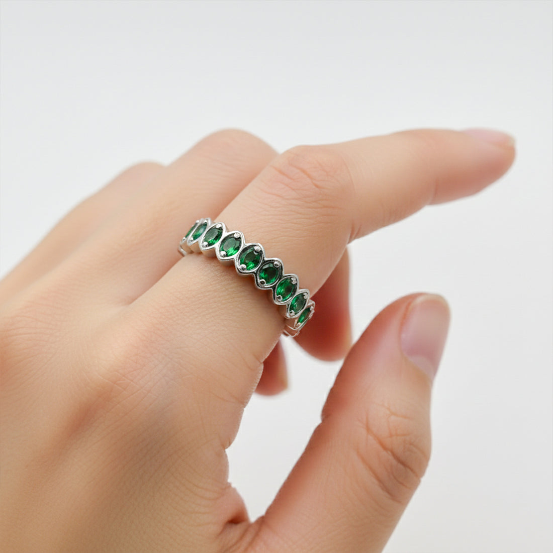 Emerald Wave Crown Ring GWR -81