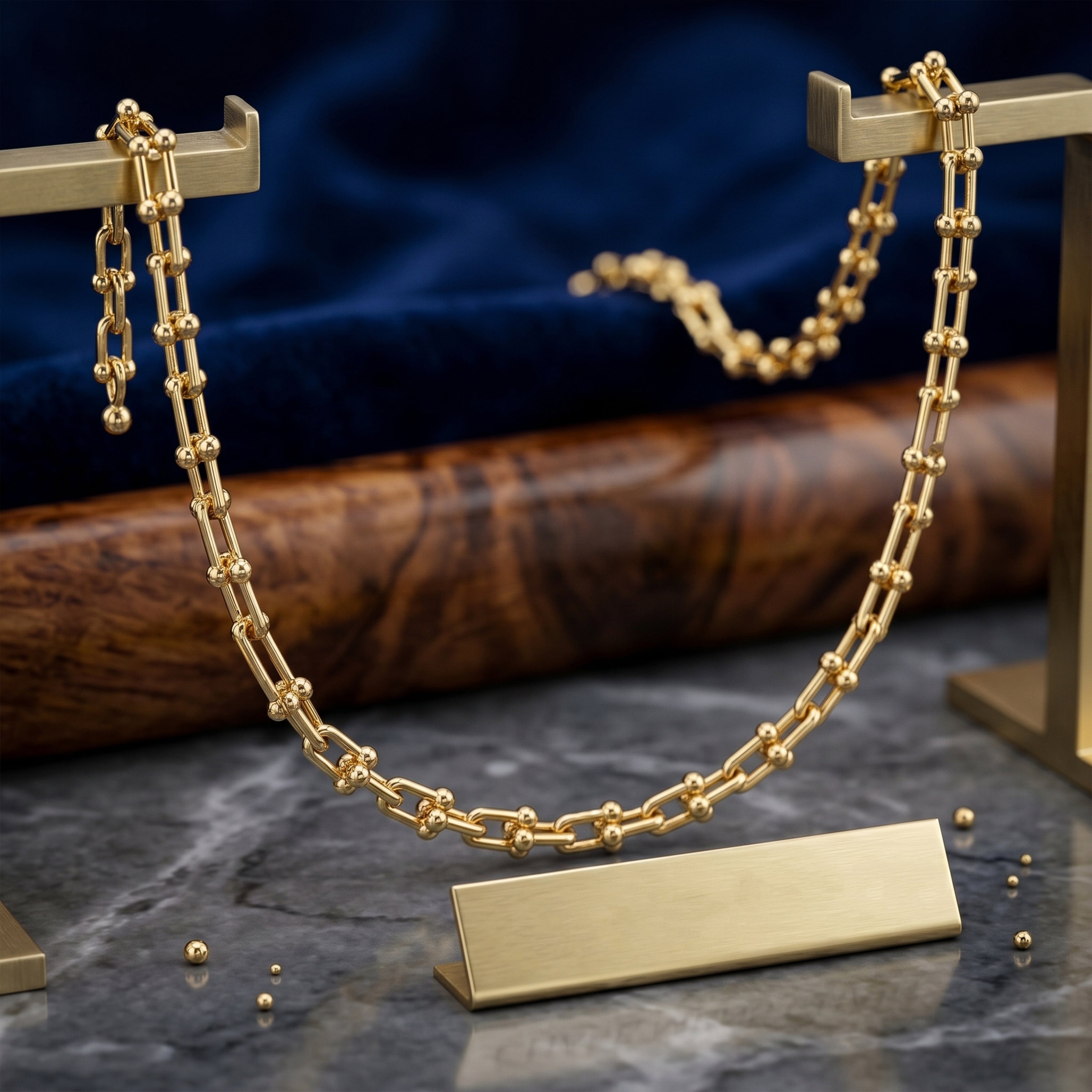 Gold Plated Bar & Ball Link Chain GMC -23