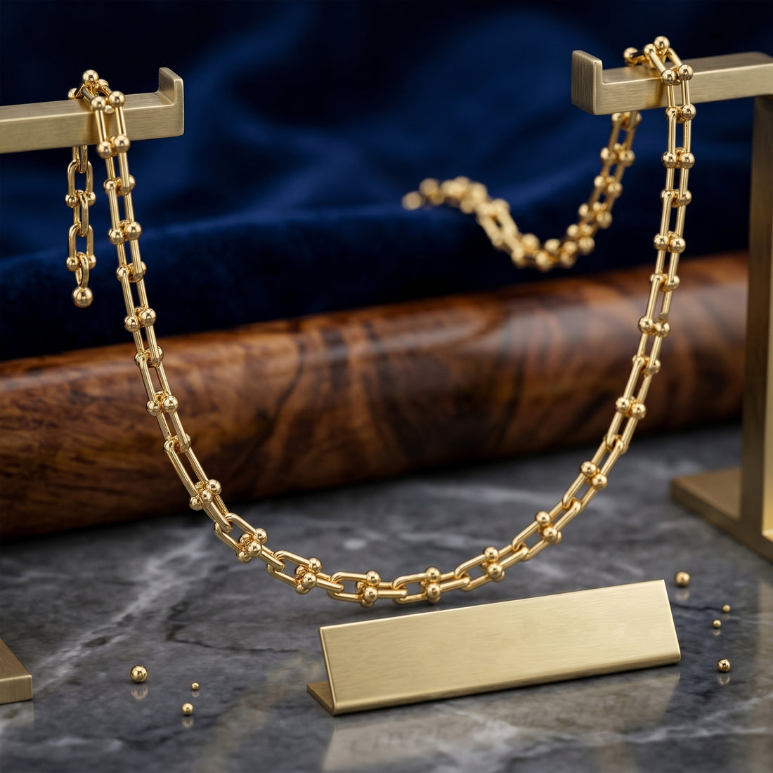 Gold Plated Bar & Ball Link Chain GMC -23