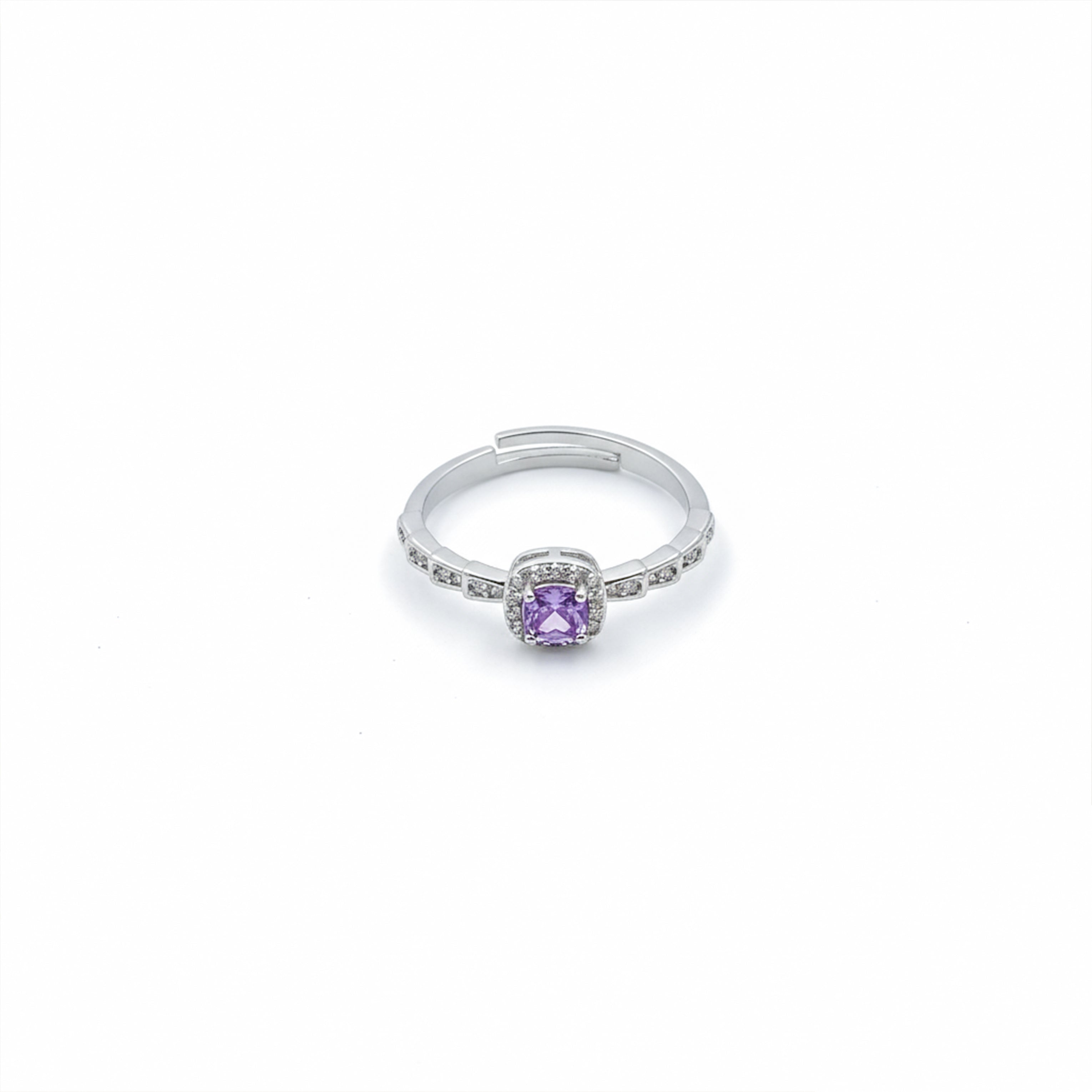 Lavender Halo Crystal Ring GWR -41