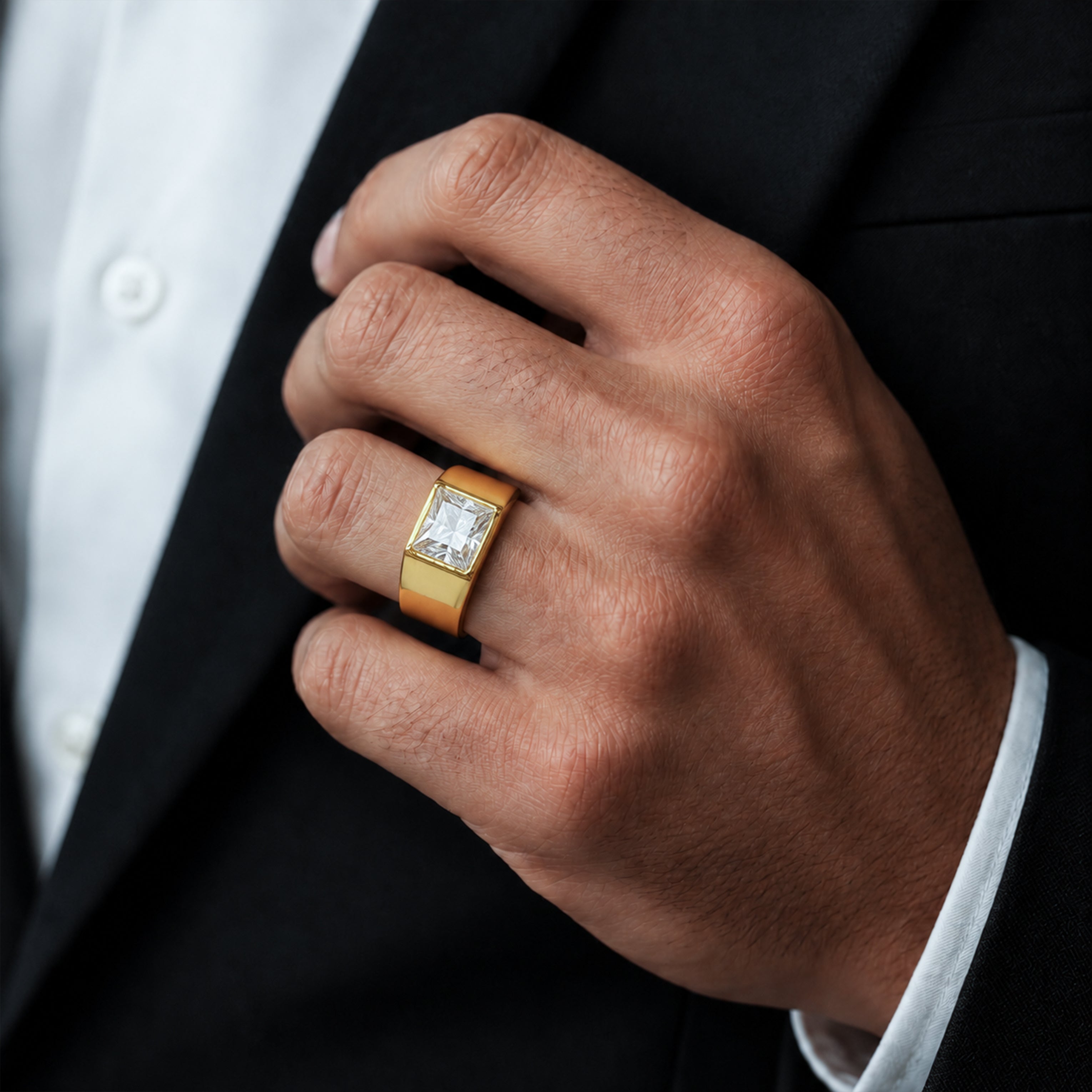 Princess Cut Crystal Ring GMR -40