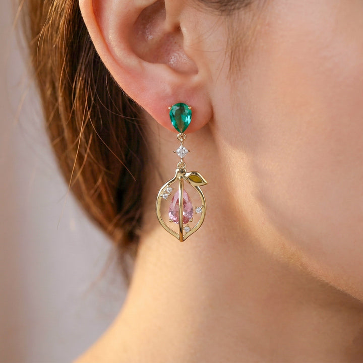 Emerald Blossom Drop Earrings GWE -102