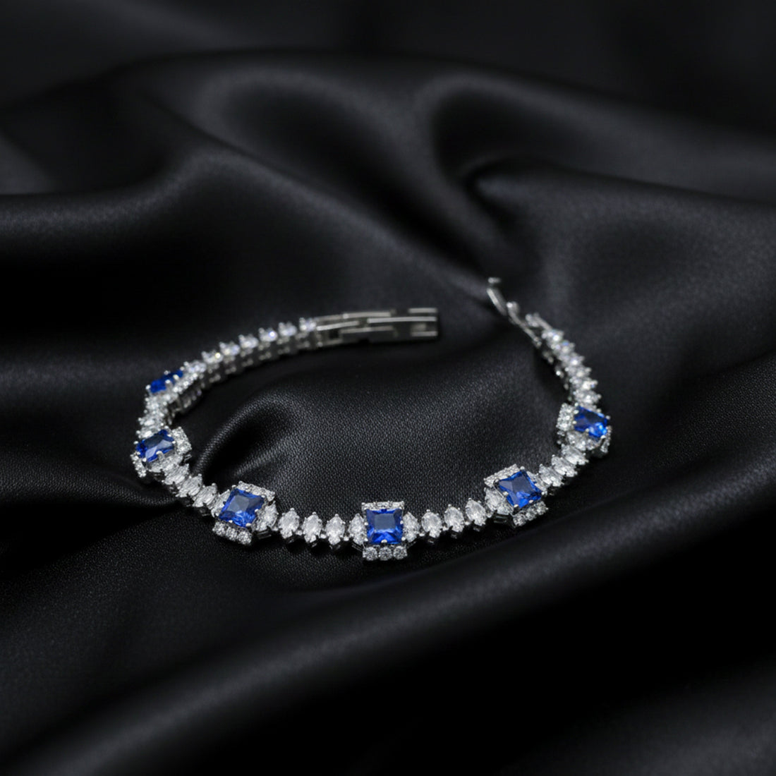 Royal Blue Stone Diamond Braclat  GWB -132