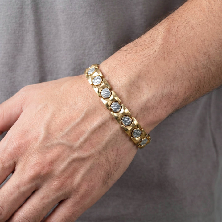 Geometric Dual-Tone Men’s Bracelet GMB -5