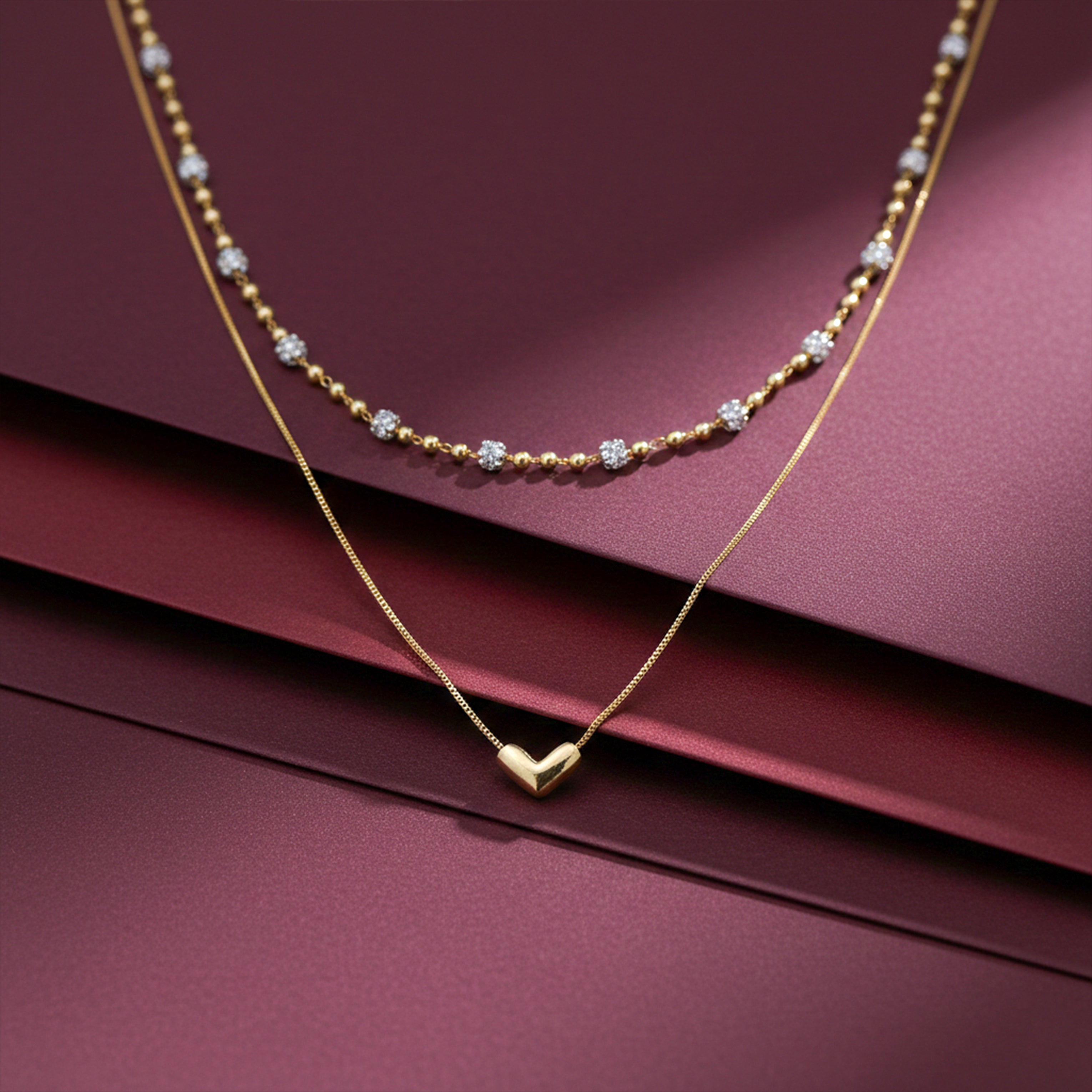 Double Chain Crystal Beaded Necklace GWN -63