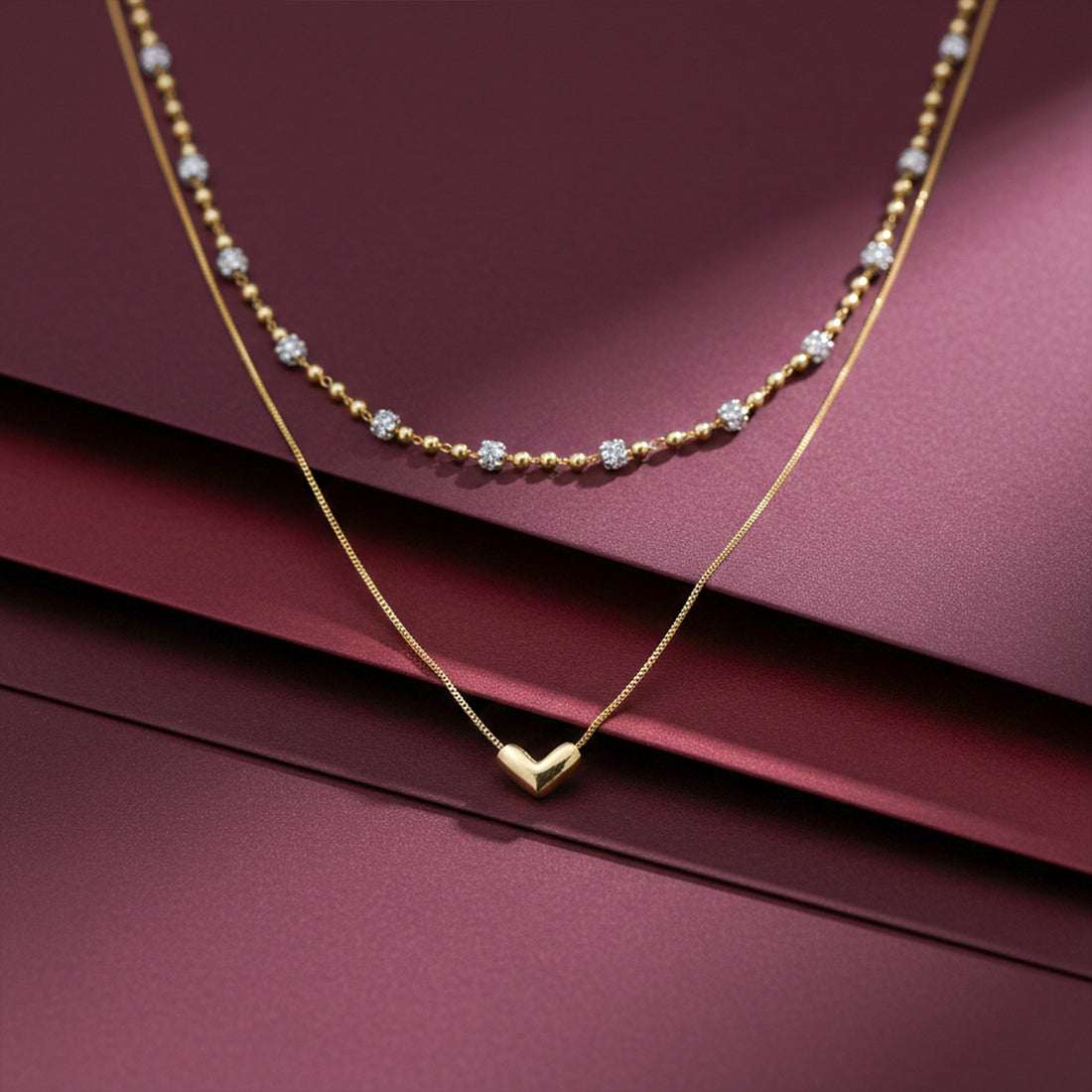 Double Chain Crystal Beaded Necklace GWN -63