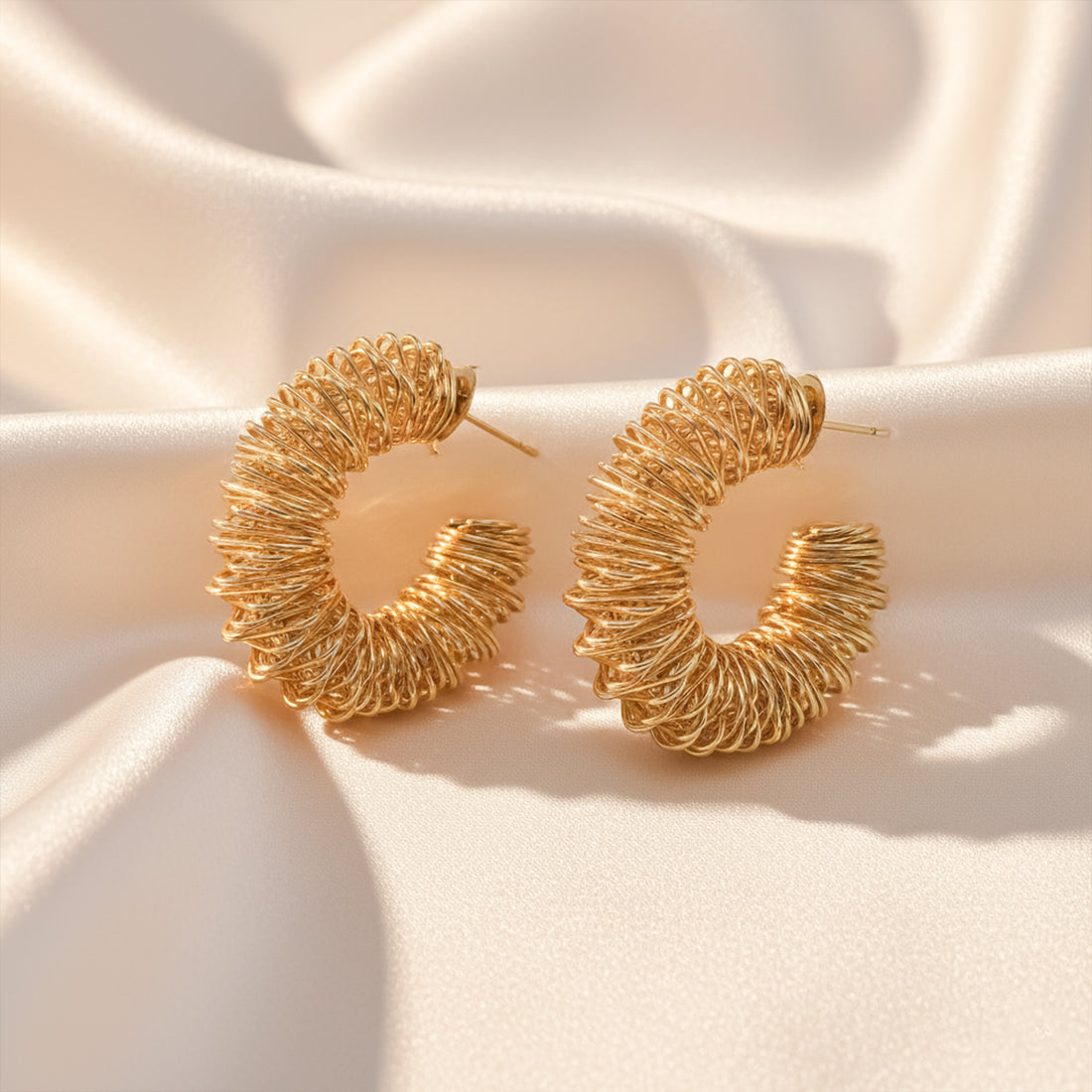 Golden Weave Statement Hoop Earrings GWE -74