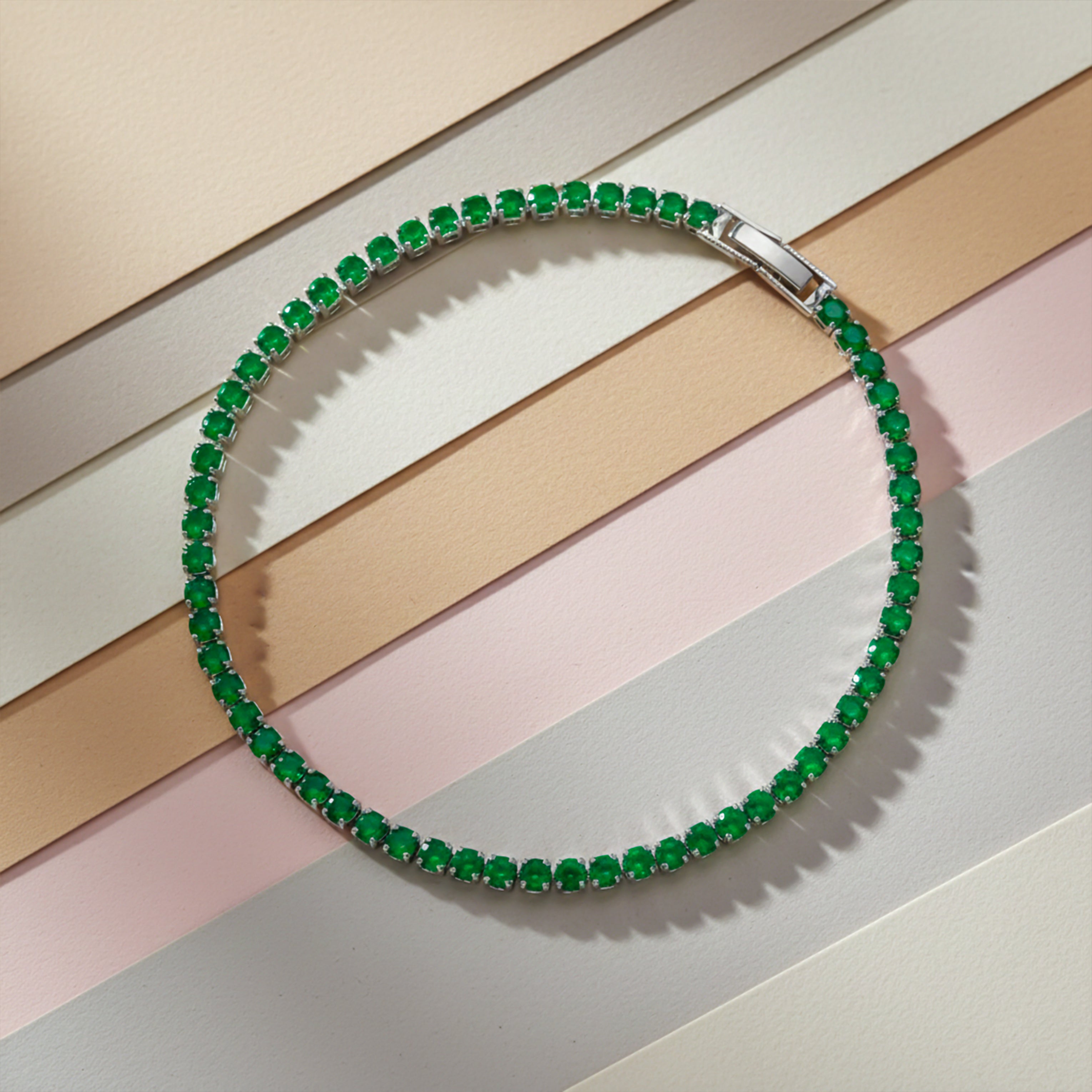 Emerald Glow Tennis Bracelet GWB -76