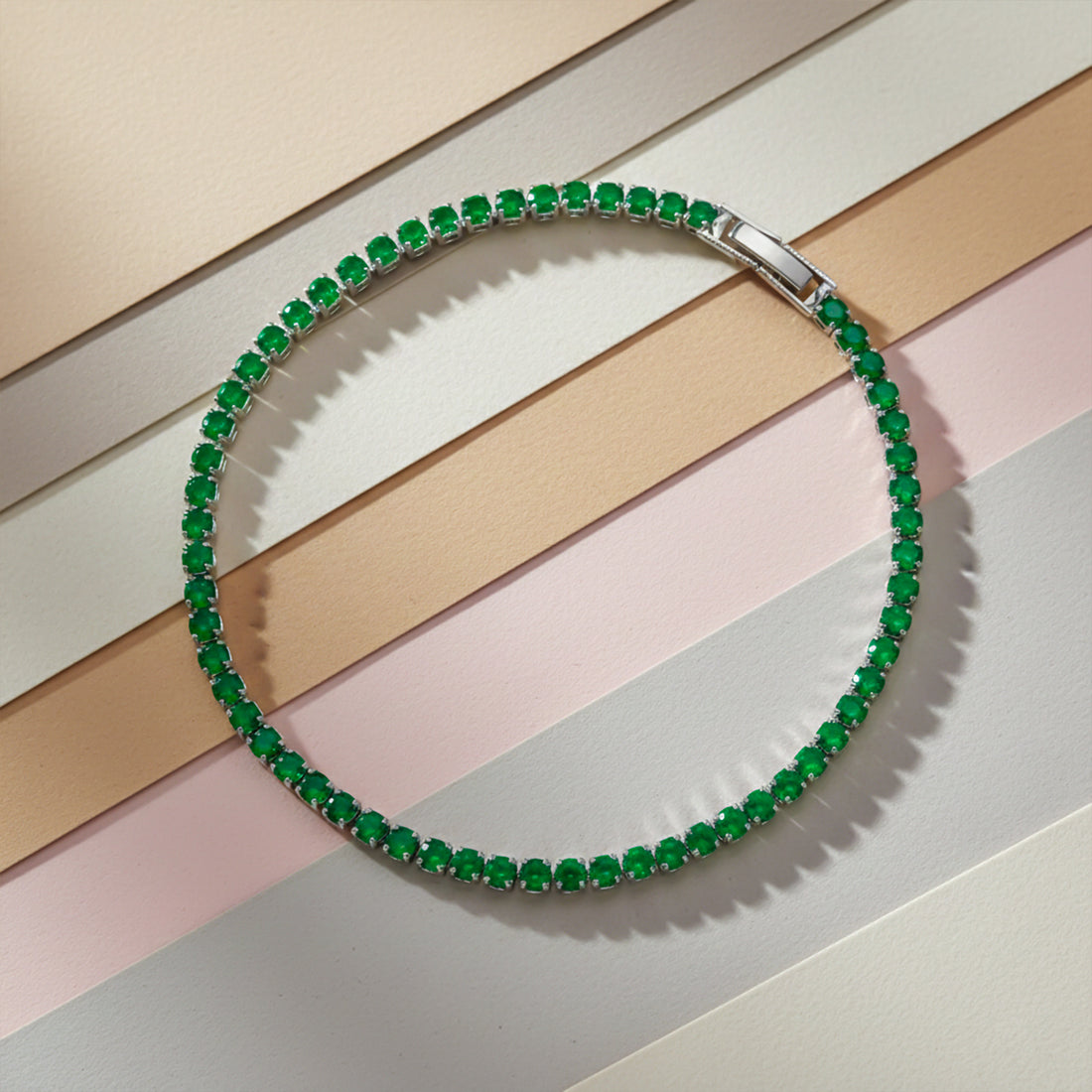Emerald Glow Tennis Bracelet GWB -76