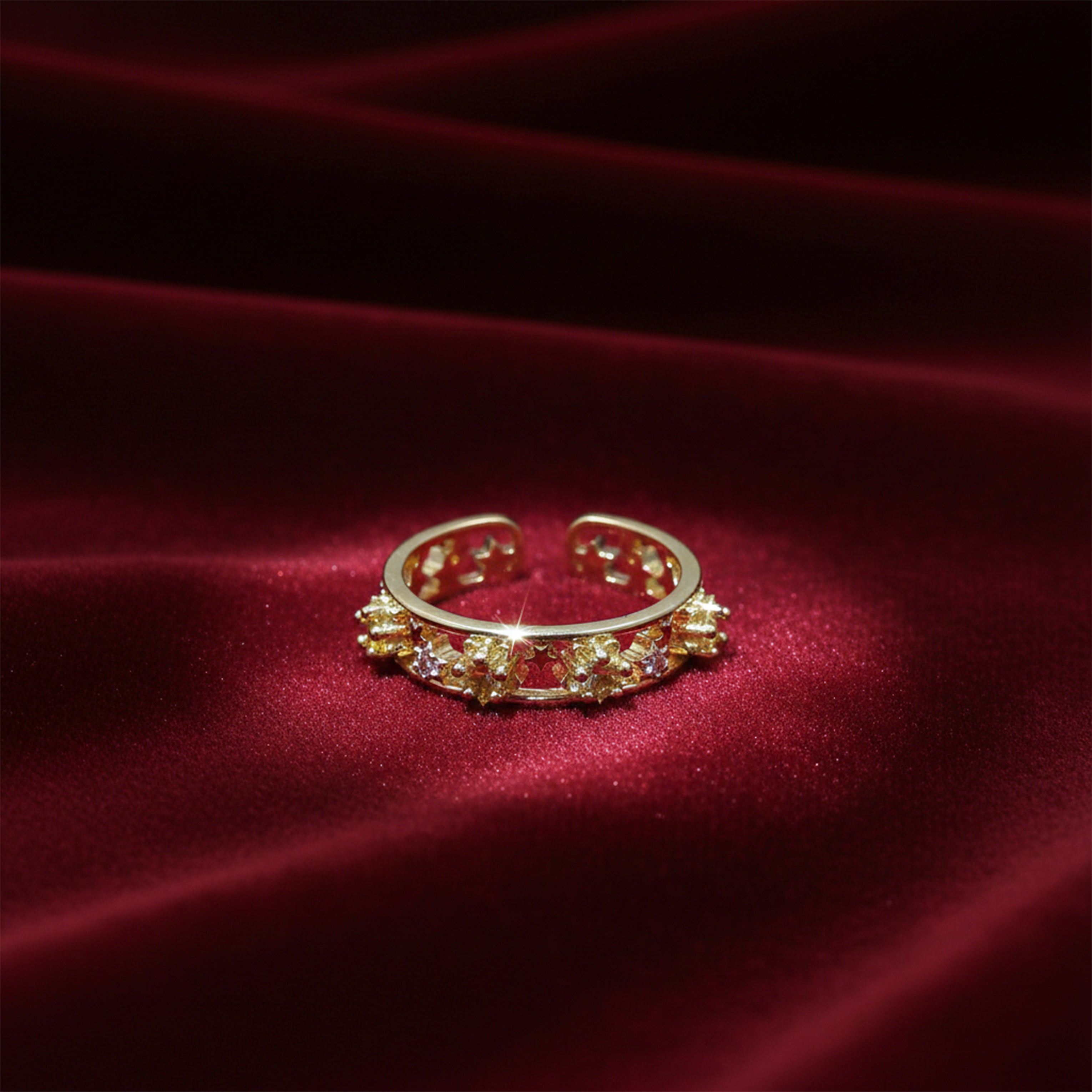 Royal Crown Crystal Gold Ring GWR -35