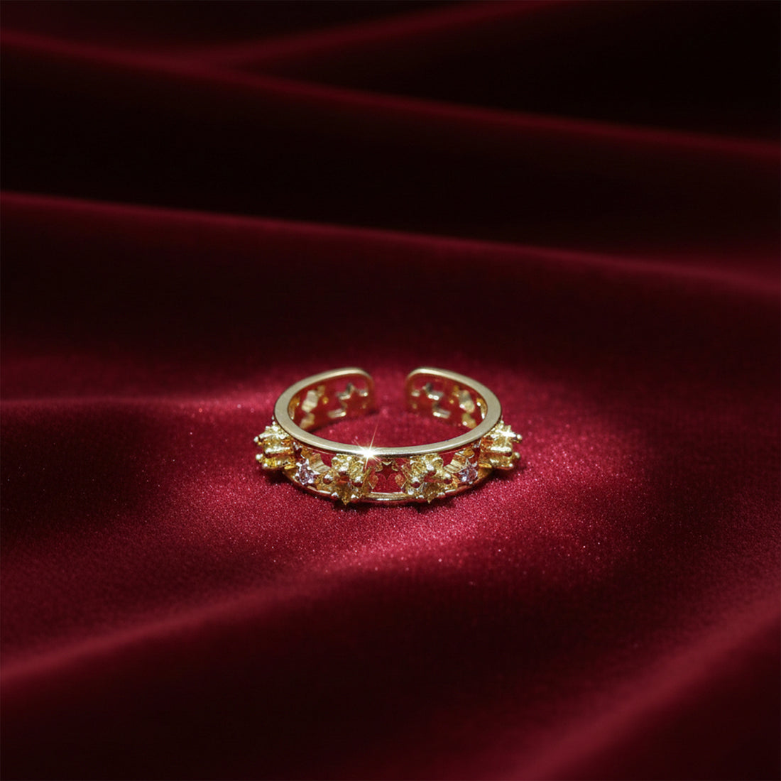 Royal Crown Crystal Gold Ring GWR -35