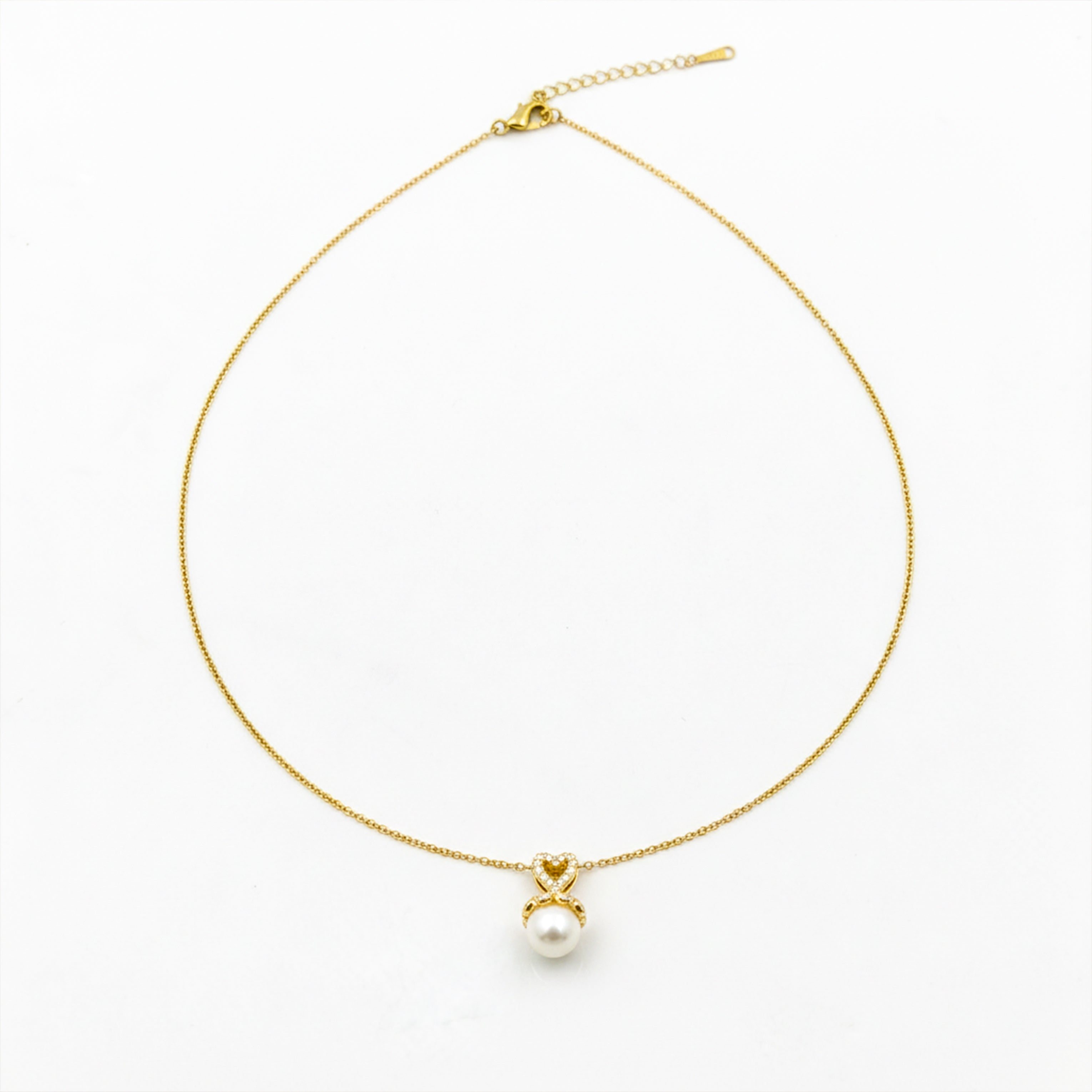 Elegant Gold Pearl Pendant Necklace GWN -39