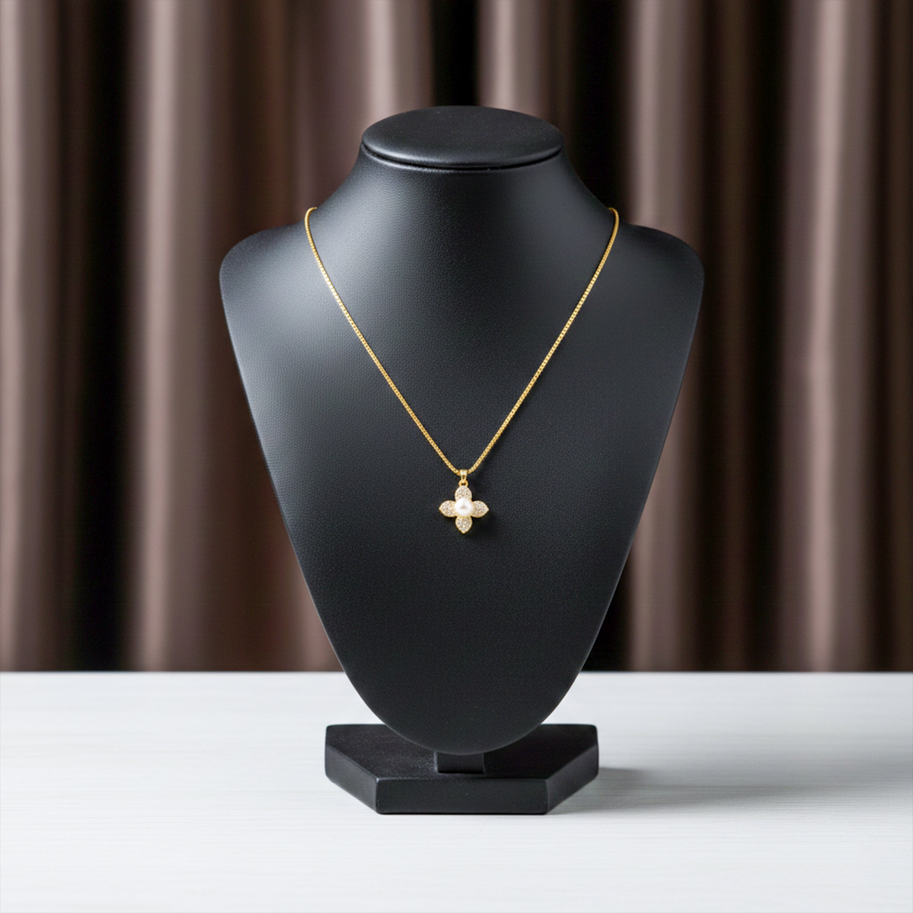 Crystal Flower Pearl Pendant GWN -53