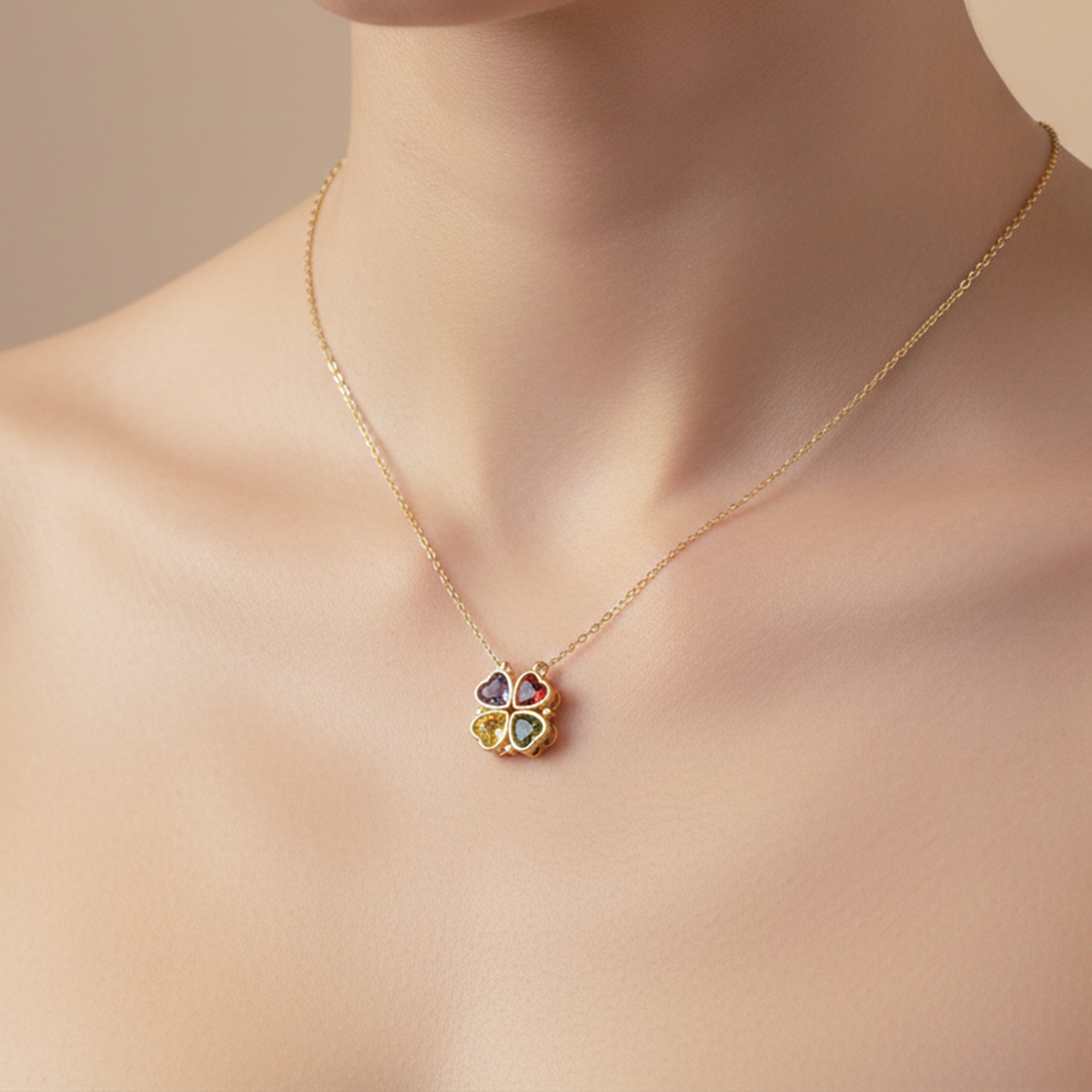 Multi-Heart Charm Neckless GWN -78
