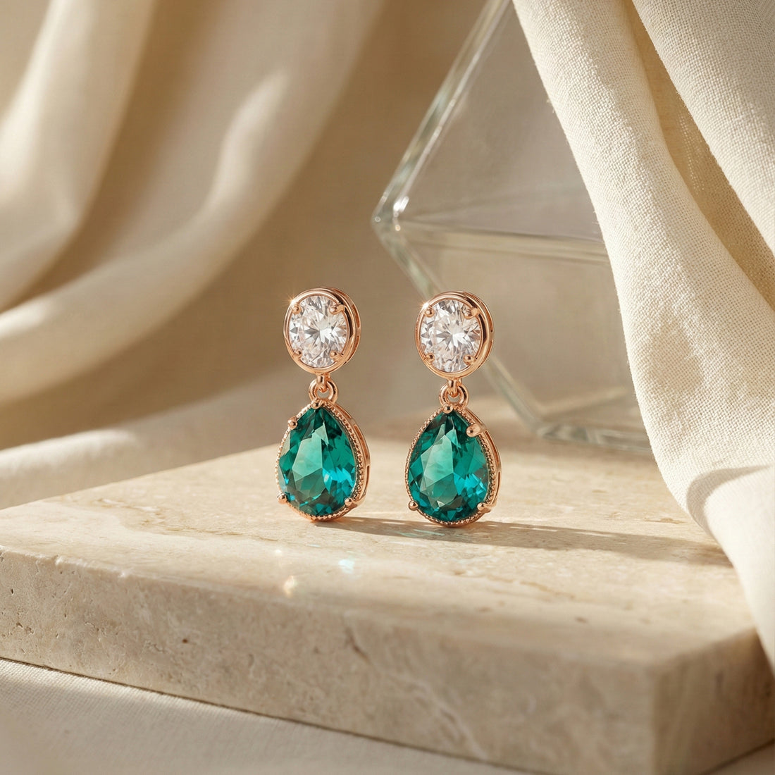 Aurora Teardrop Crystal Dangle Earrings GWE -49