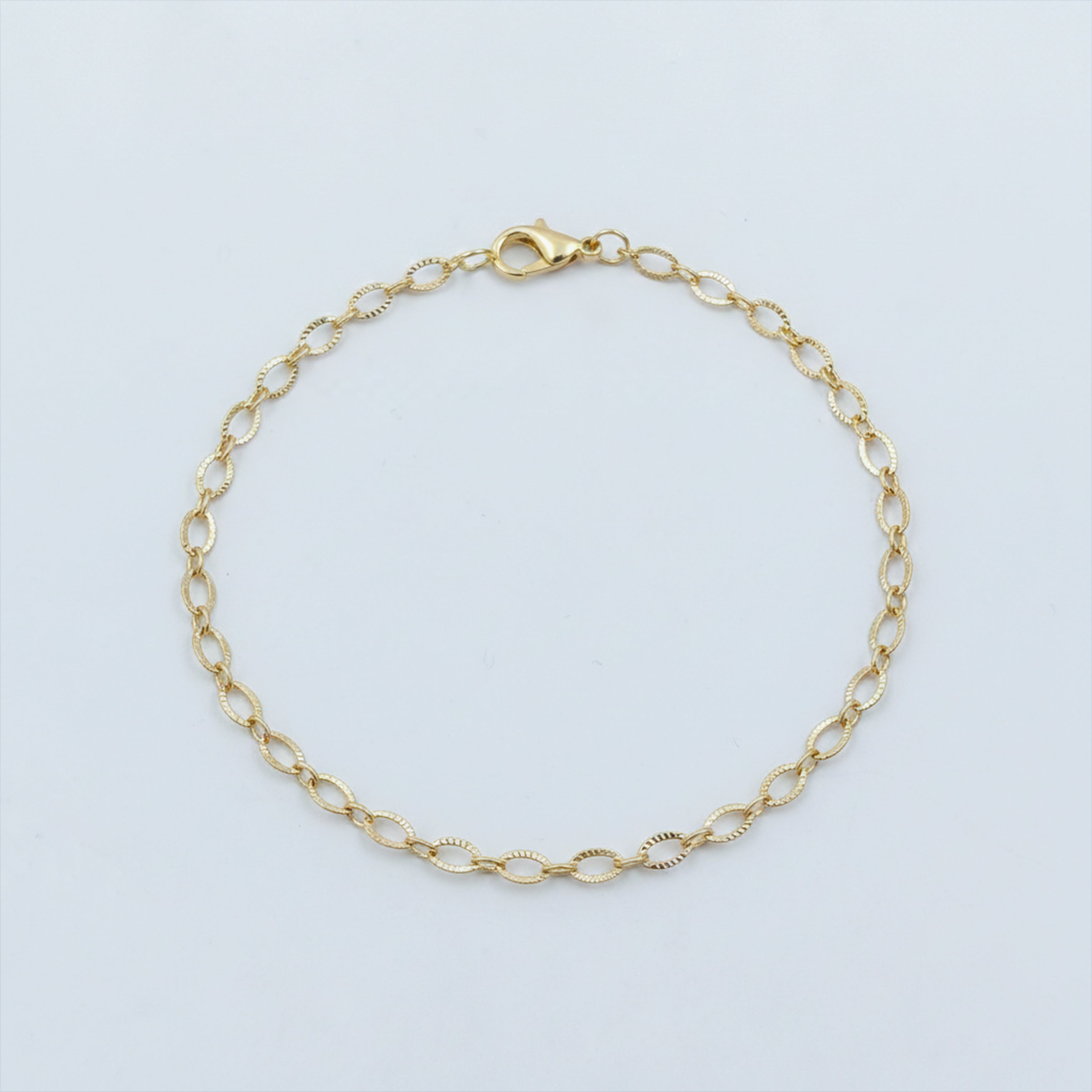 Golden Oval Link Anklet GWA -47