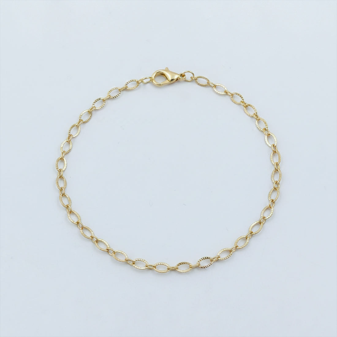 Golden Oval Link Anklet GWA -47