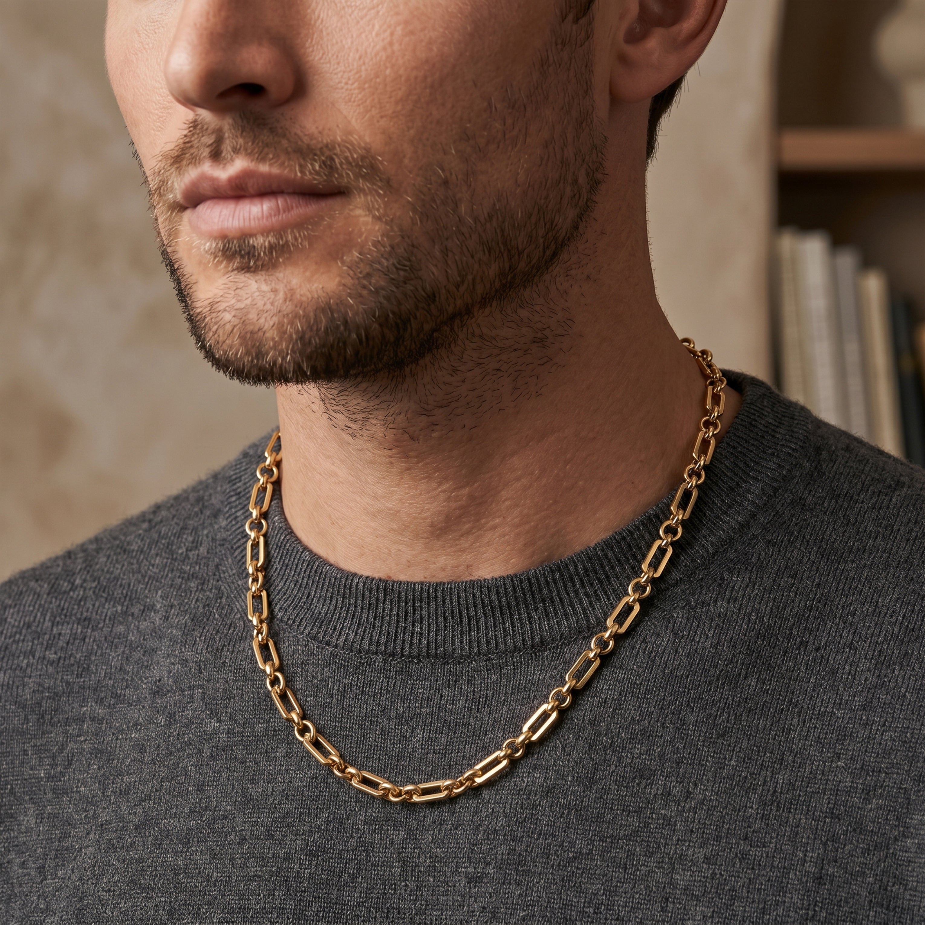 Paperclip Link Gold Chain GMC -24