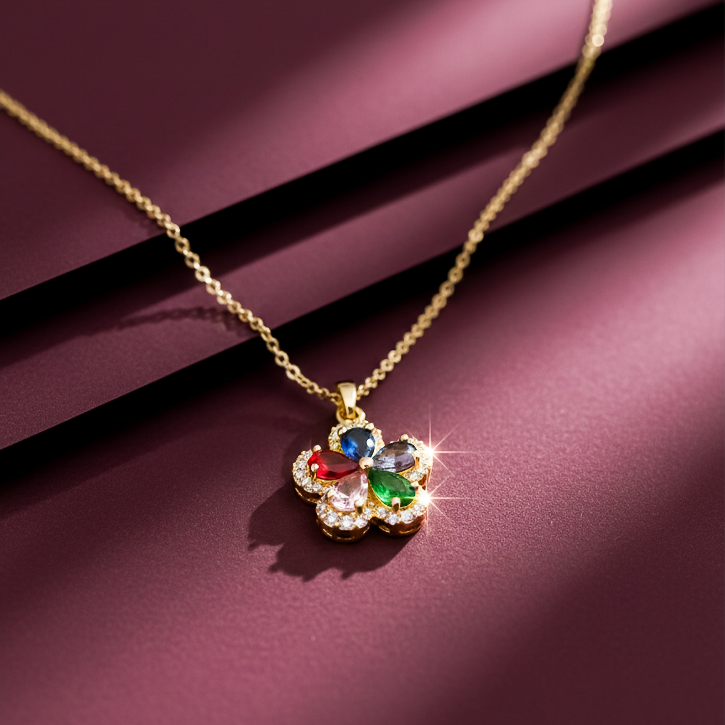 Multi-Color Gemstone Necklace GWN-74
