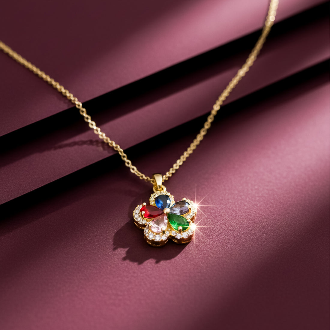 Multi-Color Gemstone Necklace GWN-74